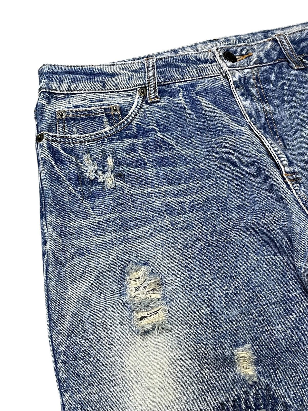 5351 POUR LES HOMMES × Hysteric Glamour Boro Heavy Stitched Japanese Brand Distressed Jeans Size US 30 / EU 46 - 10 Thumbnail
