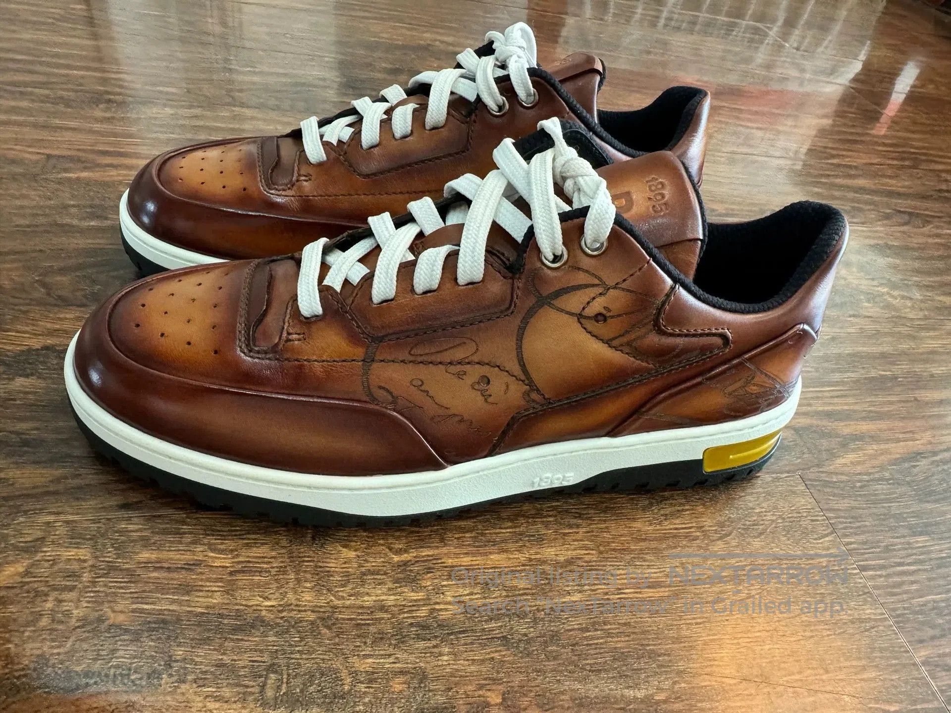 Berluti Brown Low-Top Leather Sneakers Size 7. Size US 7 / EU 40 - 4 Thumbnail
