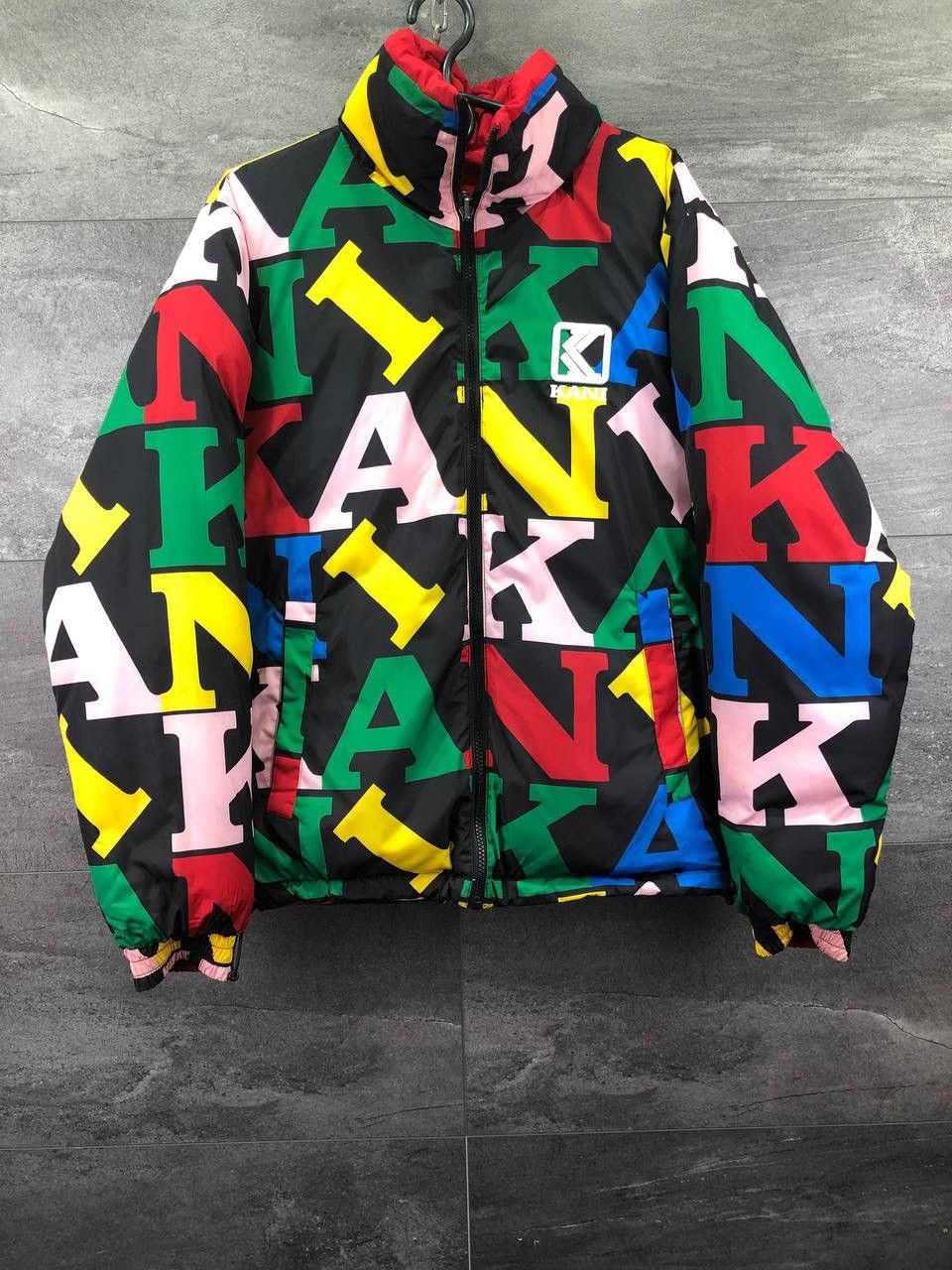 image of Mens Karl Kani Retro Reversible Block Puffer Jacket (Size XS)