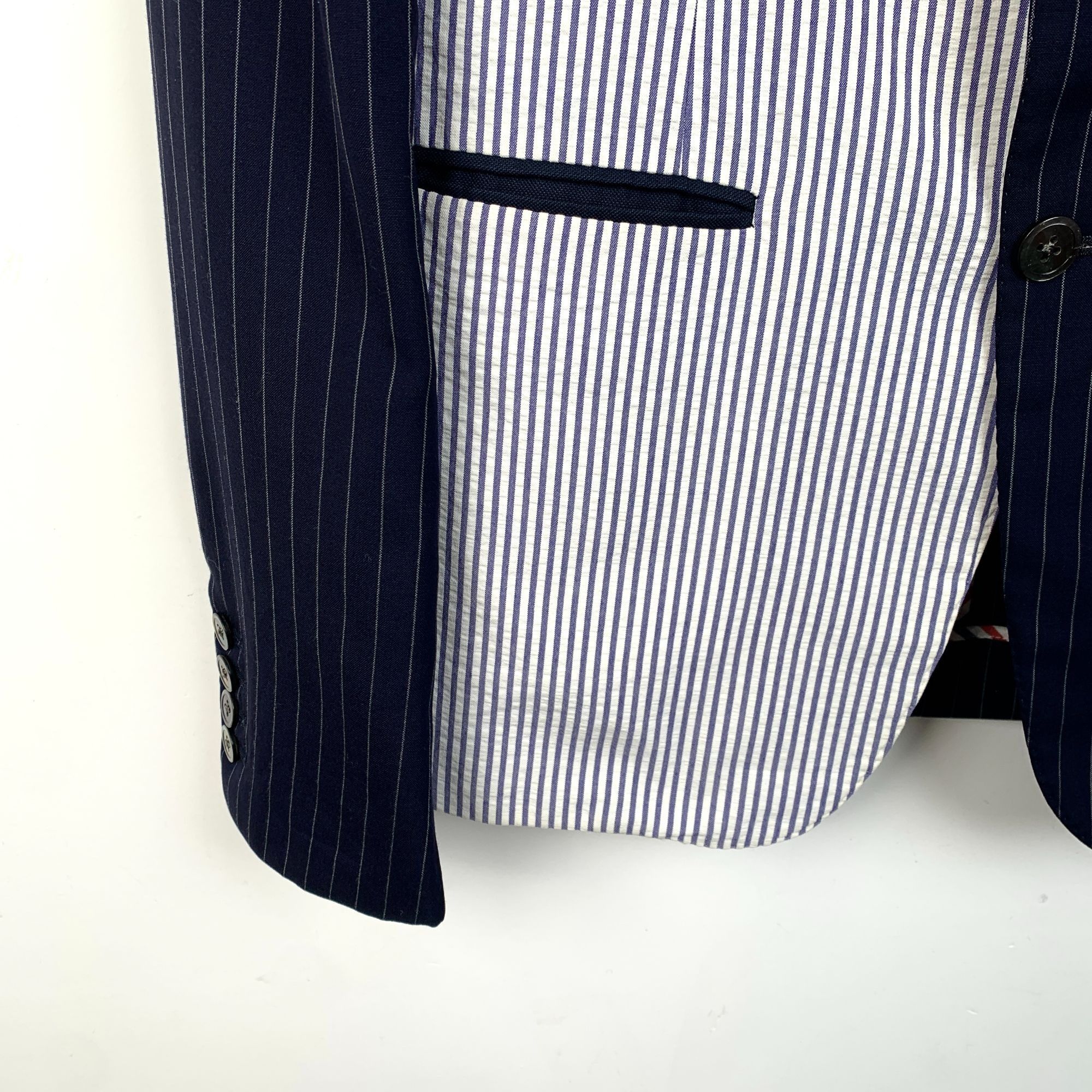 Thom Browne Thom Browne Multicolor Striped Cotton Wool Single-Breasted B Size US M / EU 48-50 / 2 - 6 Thumbnail
