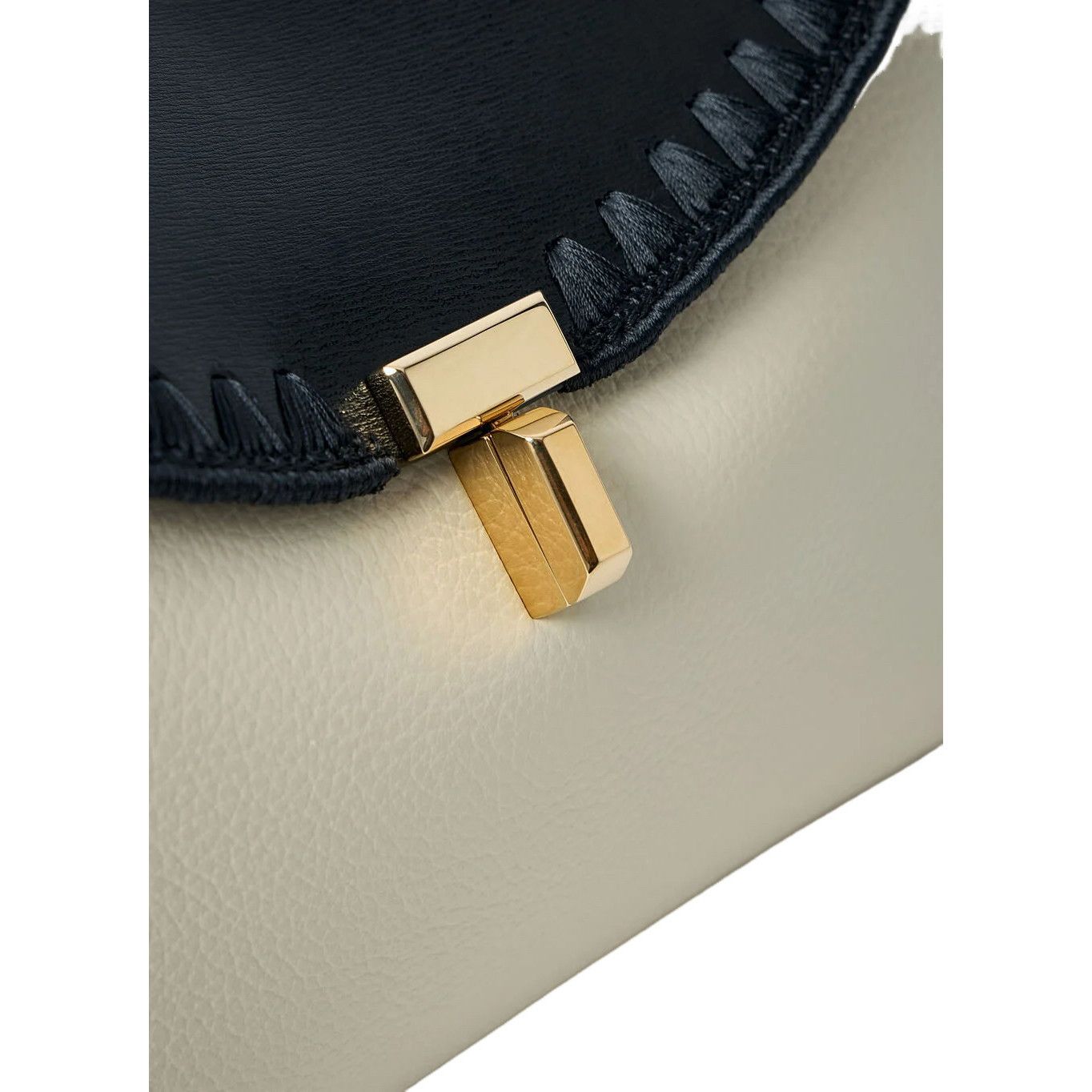 Toteme TOTEME T-Lock Black/White Leather Clutch New And Authentic Size ONE SIZE - 3 Thumbnail