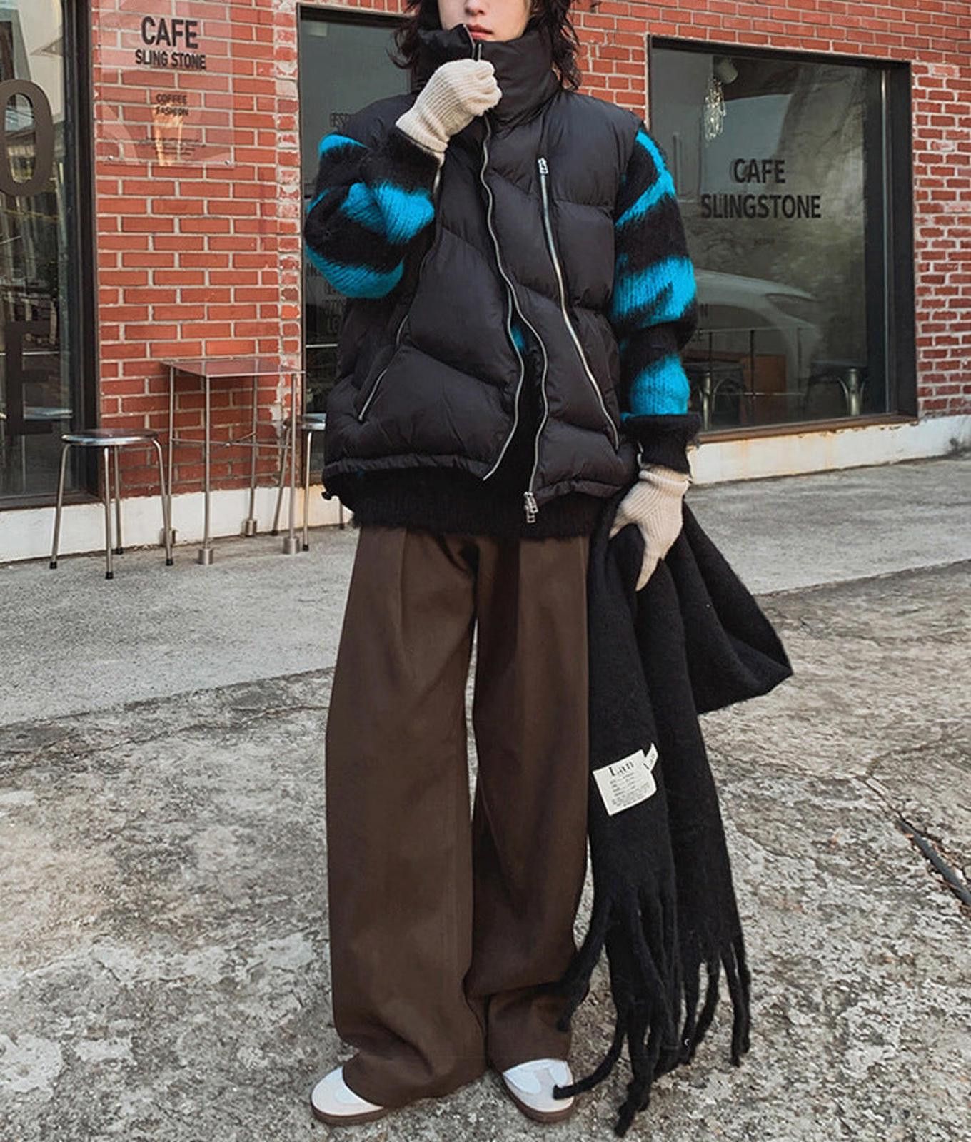 Vintage Brown Wide Leg Pants, Loose Fit Trousers Size US 32 / EU 48 - 1 Thumbnail