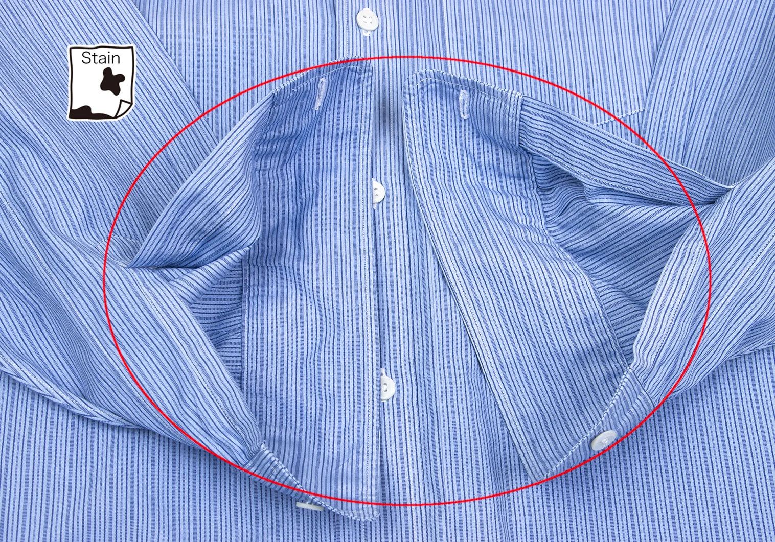 Comme des Garcons Homme Plus Cotton Stripe Shirt in Light Blue and Navy, Size M Size US M / EU 48-50 / 2 - 11 Thumbnail