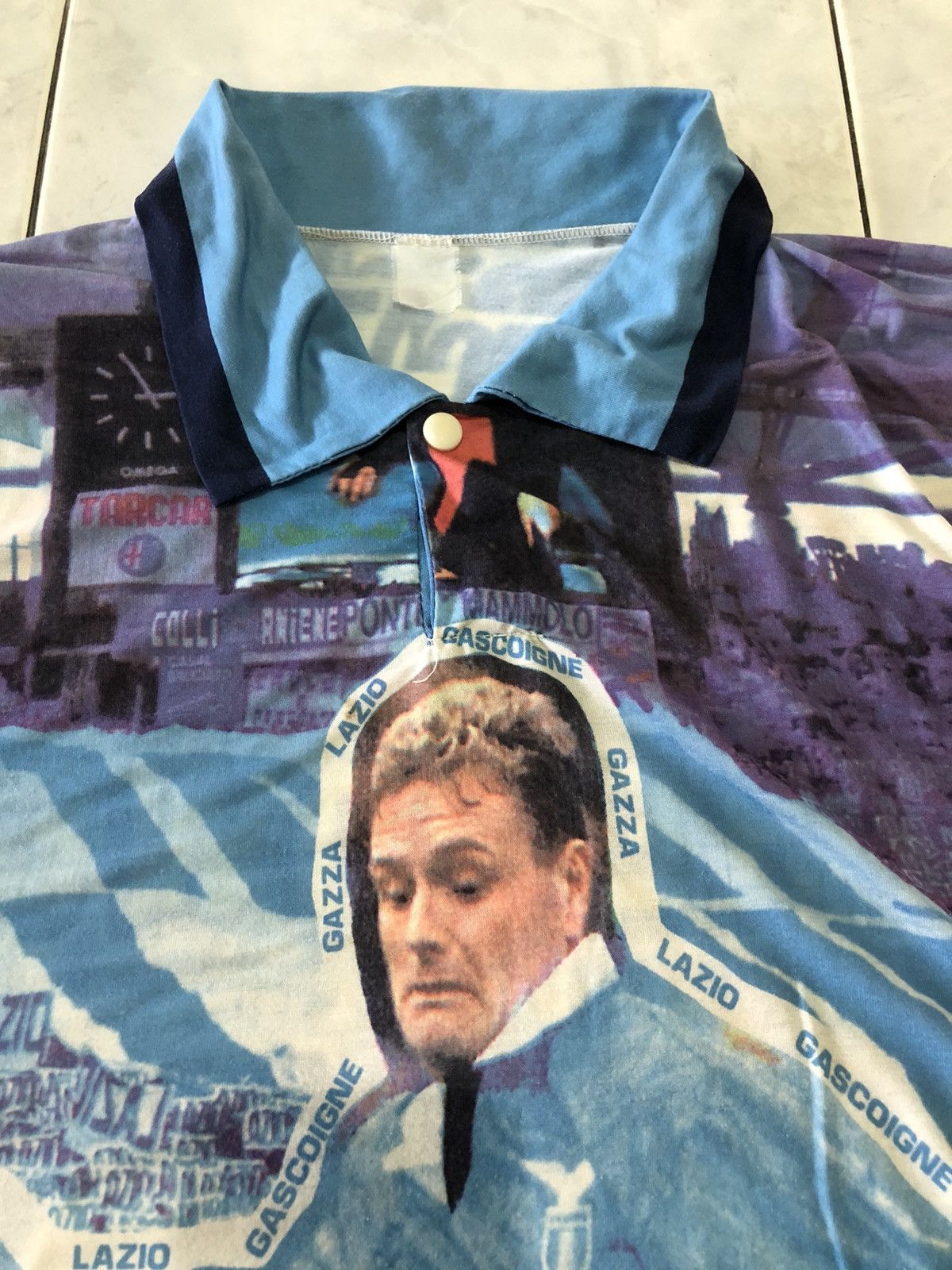 Vintage Vintage Lazio Gascoigne 10 THE POWER Gazza Polo Shirt Size US XXL / EU 58 / 5 - 8 Thumbnail