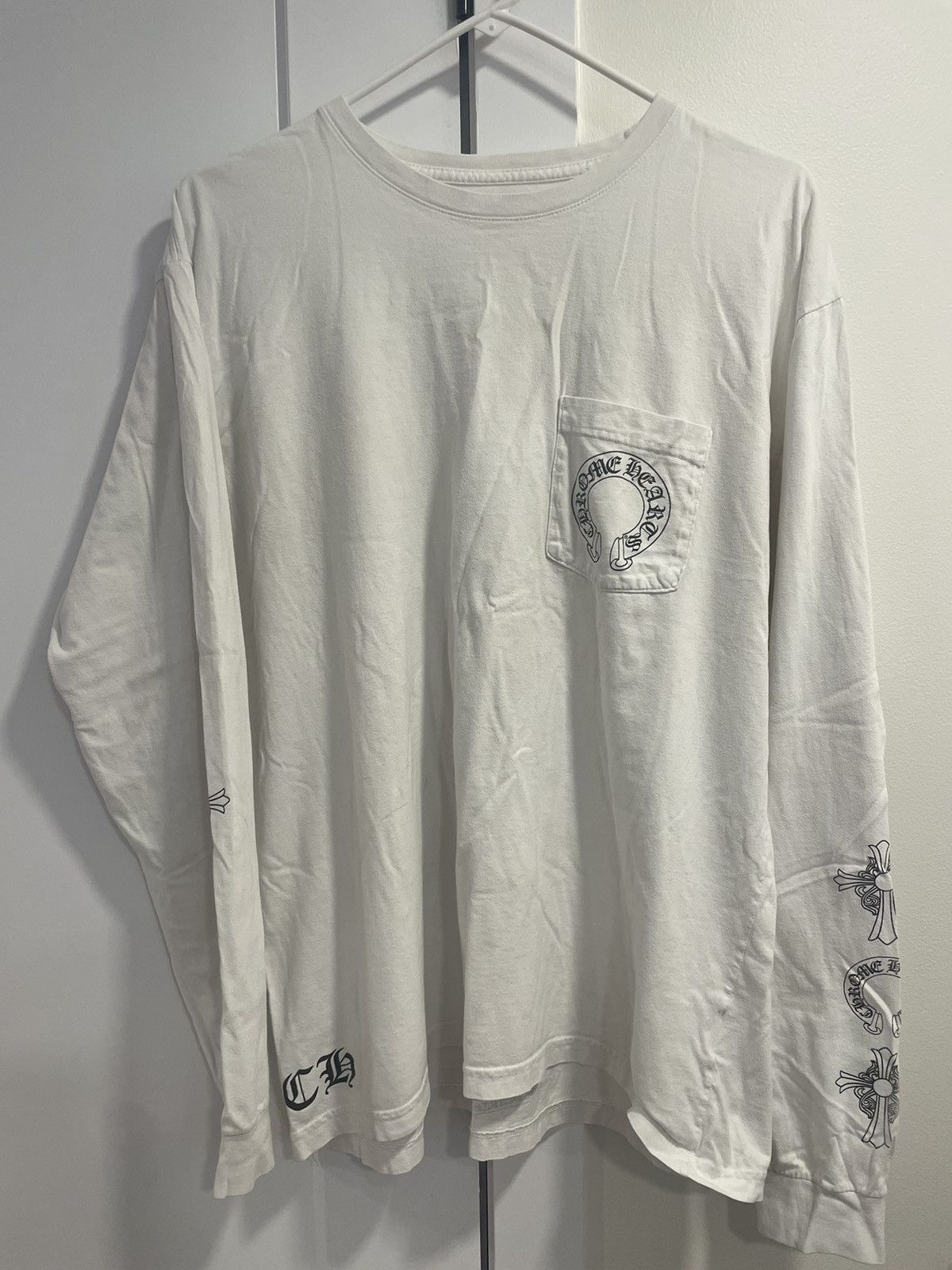 image of Chrome Hearts Longsleeve in White, Men's (Size XL)