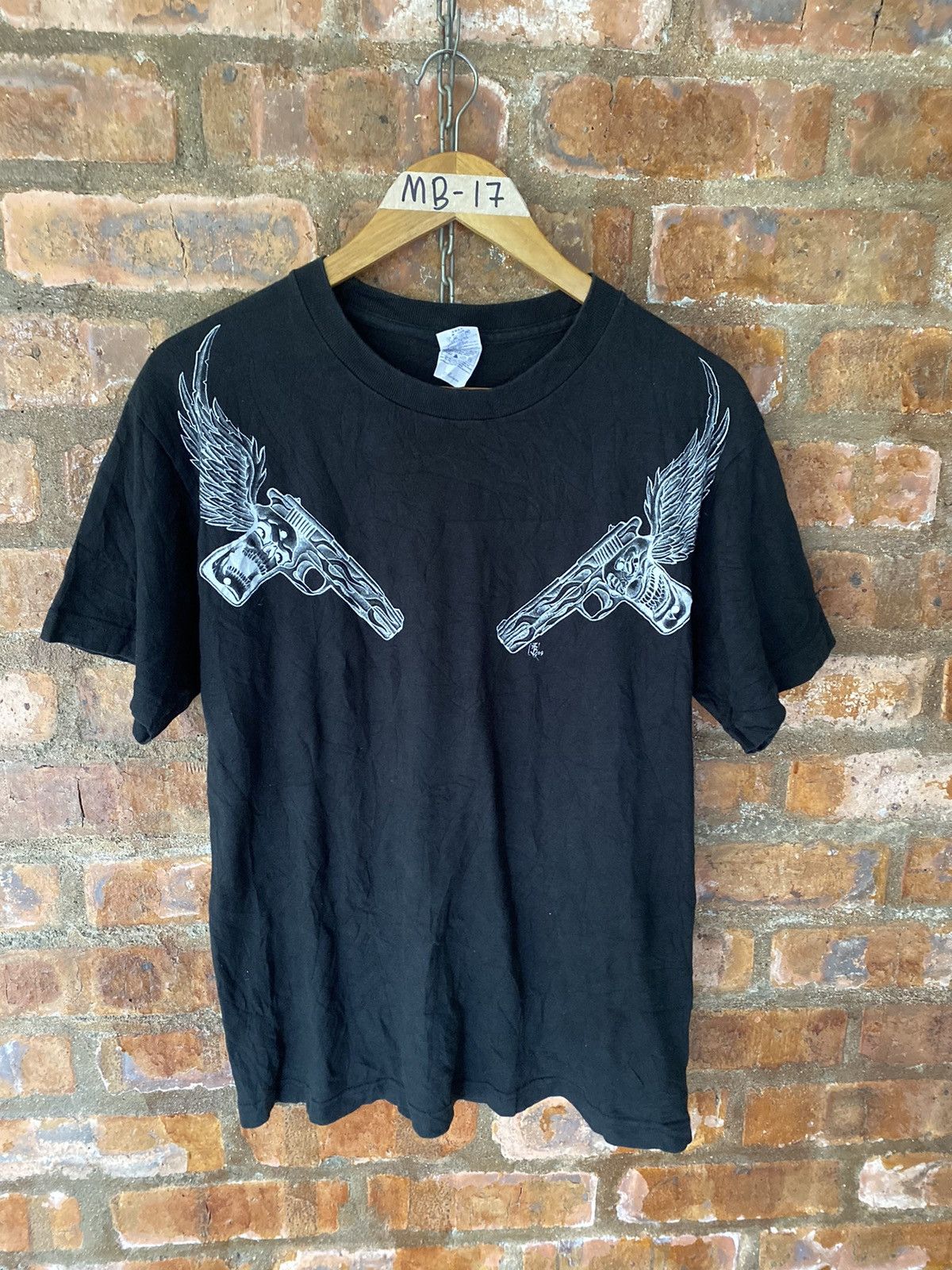Tornado Mart 🔥2009 Skull Guns Tattoo fire flame art tee Size US M / EU 48-50 / 2 - 2 Thumbnail
