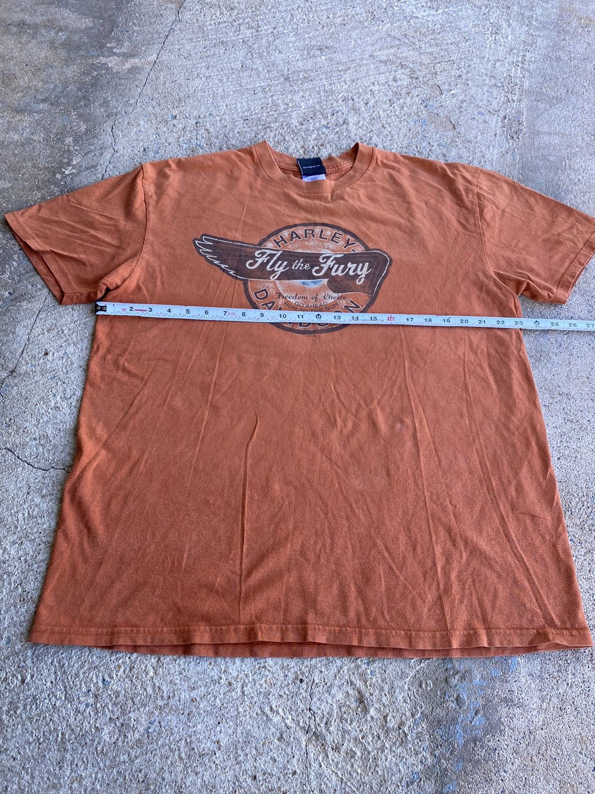 Harley Davidson × Vintage Vintage Y2K Harley Davidson Faded Orange Double Sided Shirt Size US XL / EU 56 / 4 - 7 Thumbnail