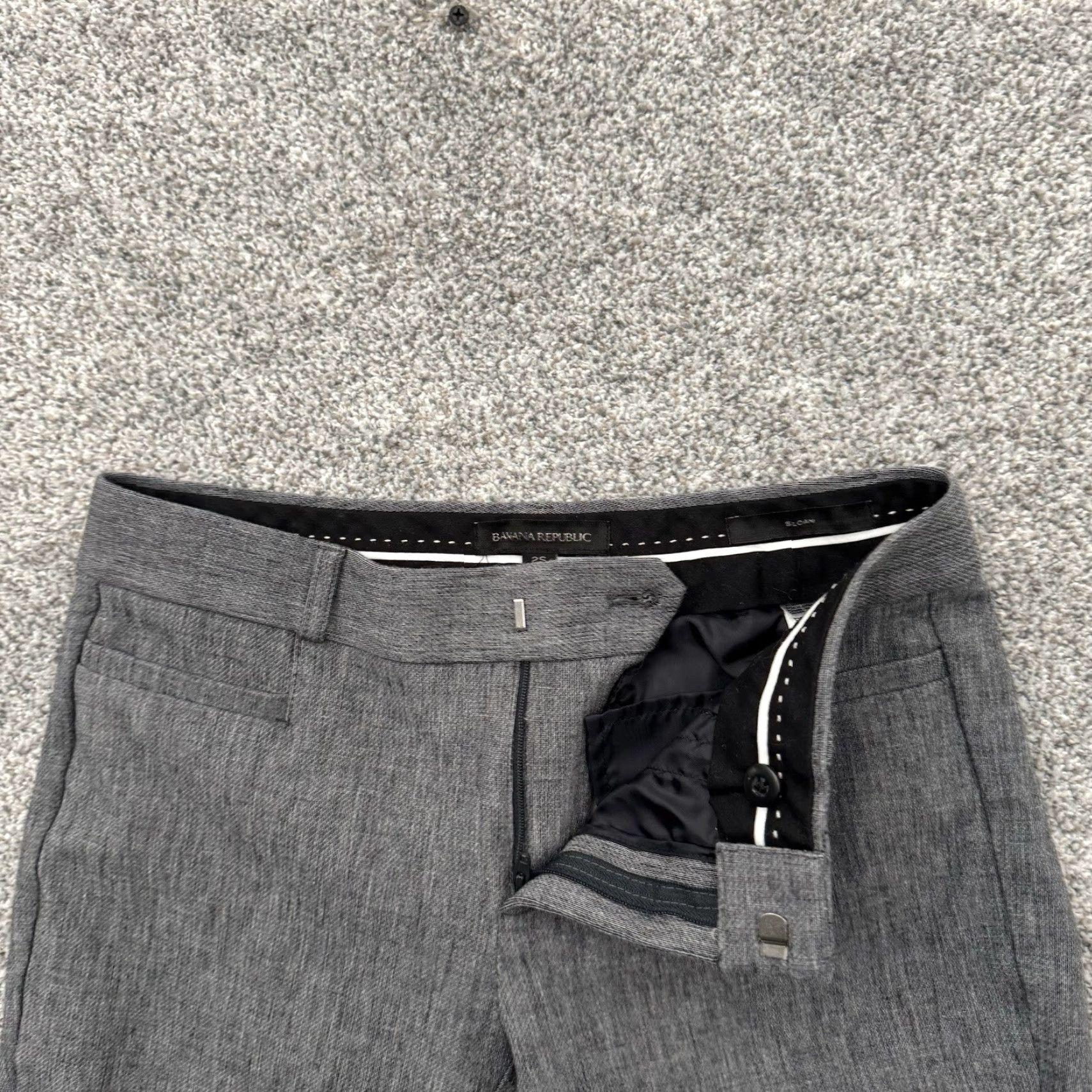Banana Republic Banana Republic Sloan Pants Women Size 2 Regular Gray Cotton Spandex Straight Front Office Chic, Minimalist, Dress Pants, City, Preppy Size 26" / US 2 / IT 38 - 6 Thumbnail