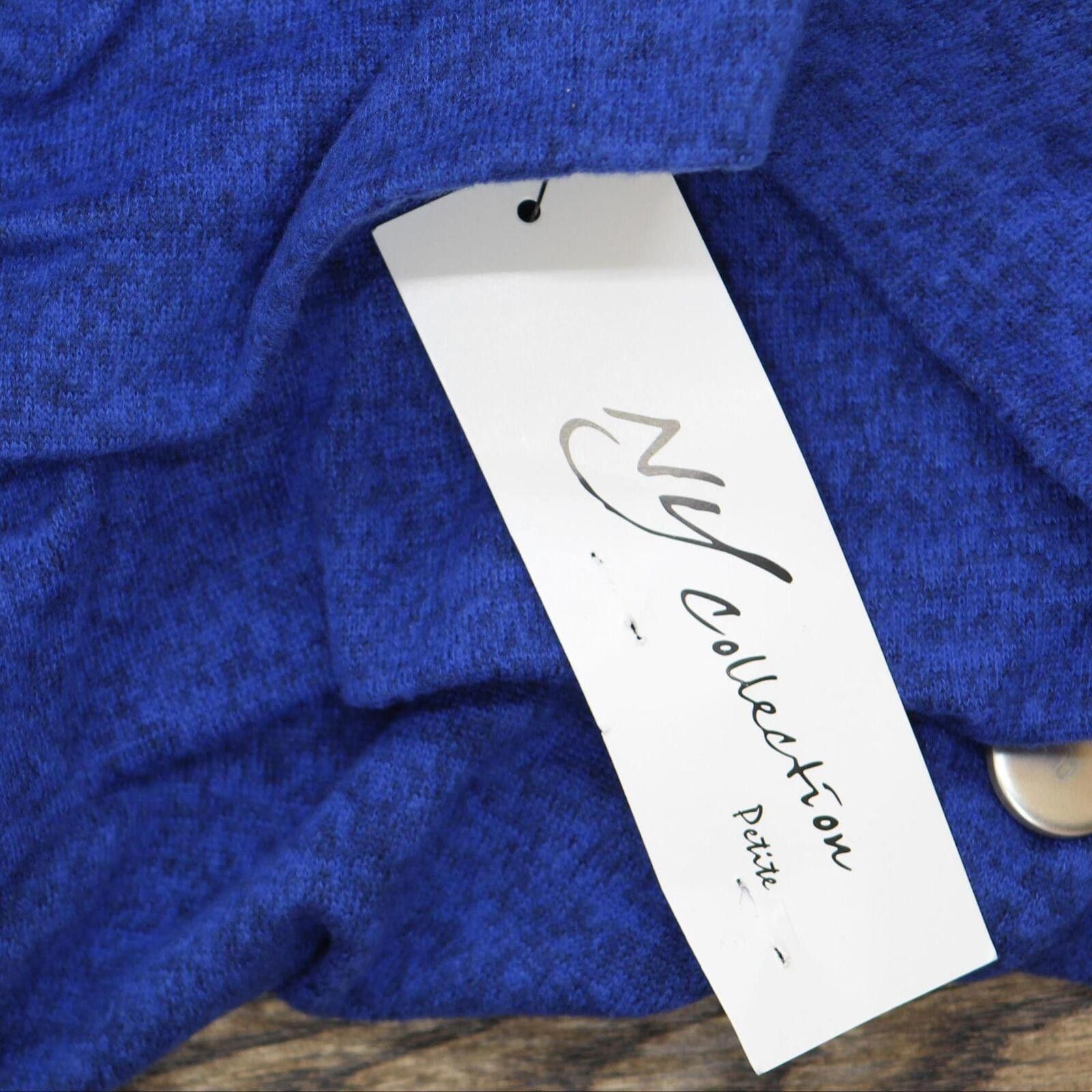 Other Ny Collection Petites Cowl Neck Button-Up Sweater Blue PS Size S / US 4 / IT 40 - 3 Thumbnail