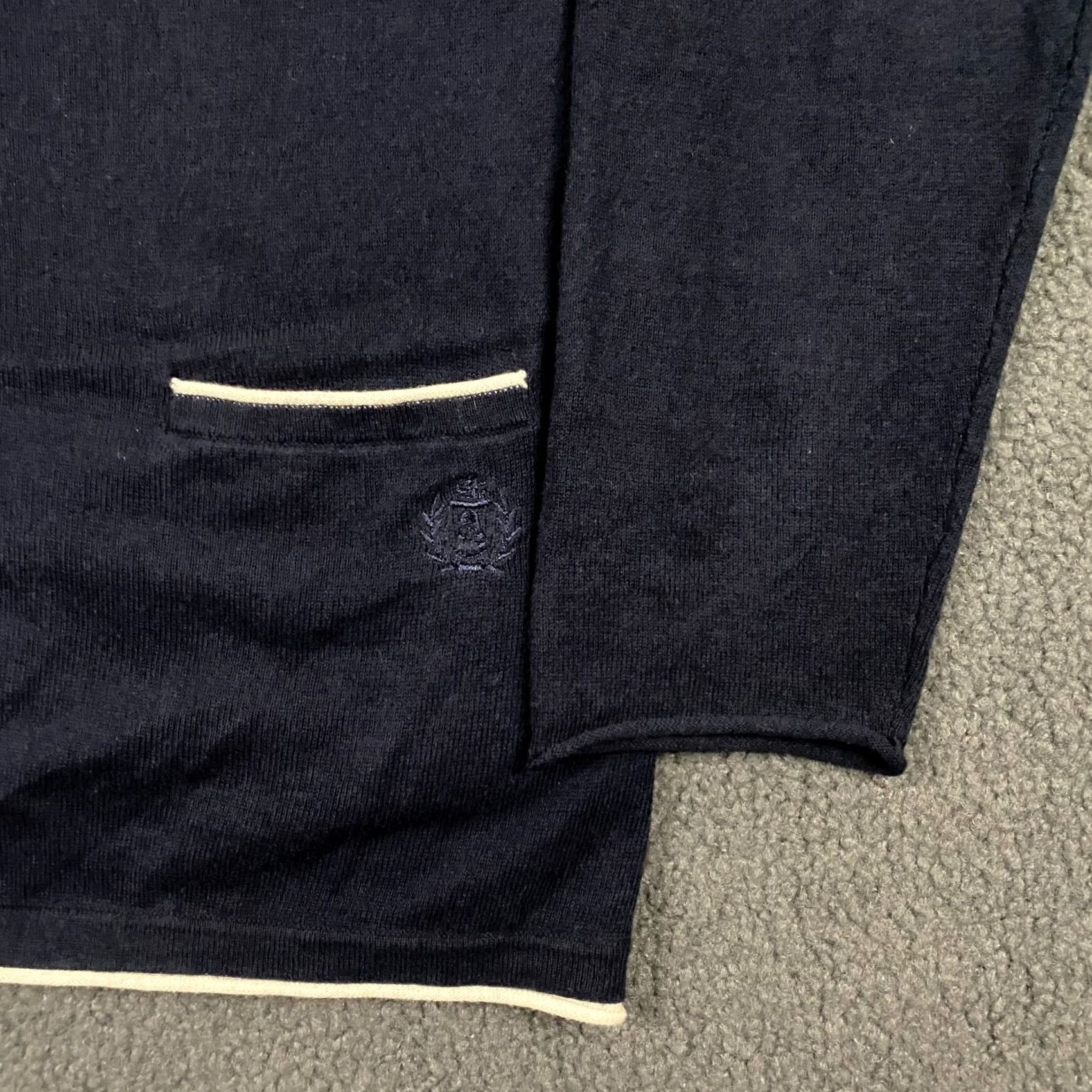 The Kooples VINTAGE The Kooples Cardigan Sweater Mens M Cotton Wool Lightweight Preppy Tipped Blue Wool Cotton Cardigan Men M Blue Fall Winter 90s Mens Size US M / EU 48-50 / 2 - 2 Thumbnail