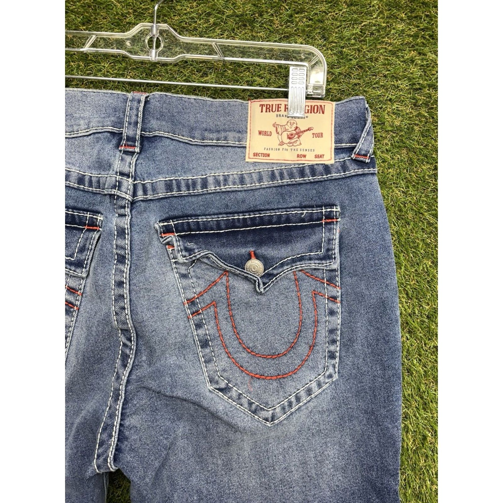True Religion True Religion Jeans Mens 34x32 Billy Relaxed Bootcut Denim 700519 NWT Blue Leather Logo Pocket Zipper 5-Pocket Casual Classic Regular Mens Jeans Size US 34 / EU 50 - 5 Thumbnail