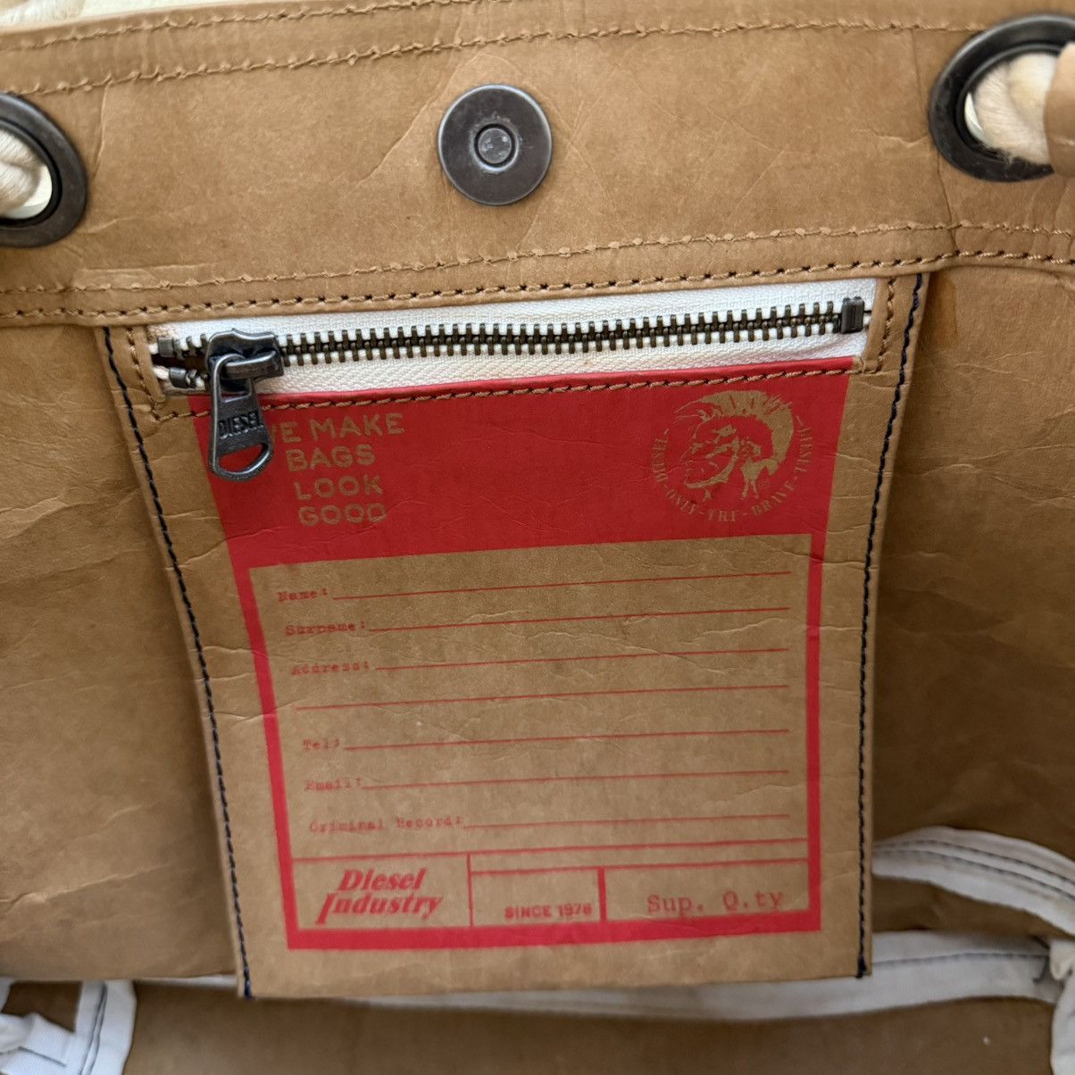 Diesel Vintage Thrashed Diesel Paper Tote Bag Size ONE SIZE - 4 Thumbnail
