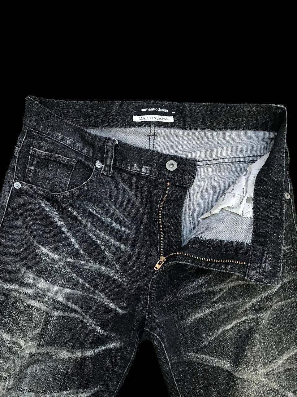 Tornado Mart × semanticdesign Semantic JAPAN Herringbone Black wash Distressed jean Slim Size US 29 - 12 Thumbnail