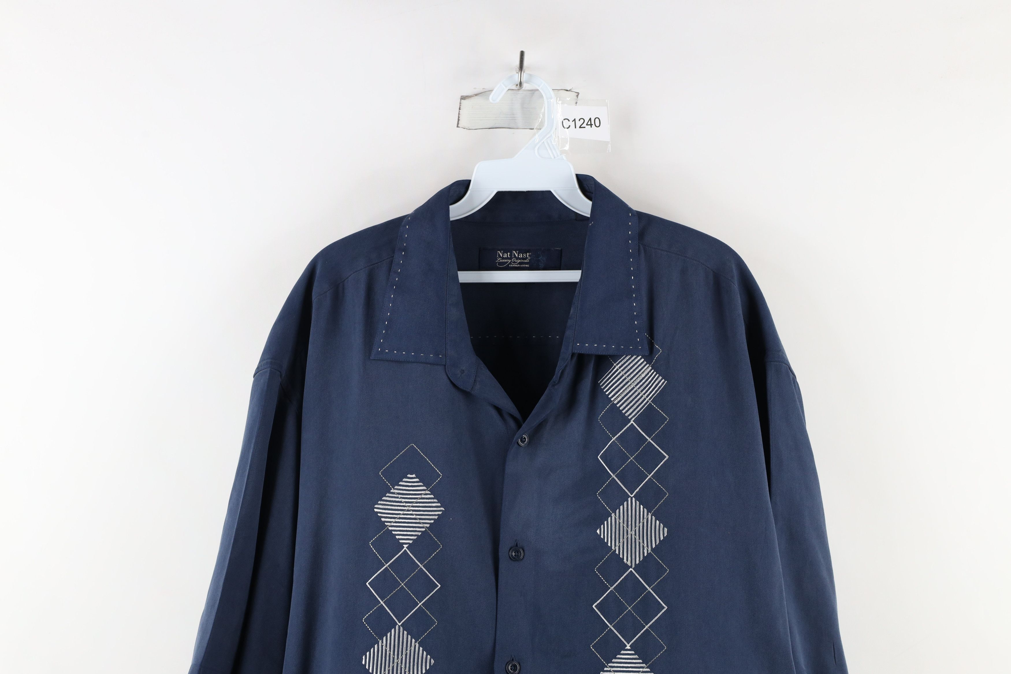 Nat Nast × Vintage Vintage Nat Nast Luxury Originals Diamond Button Shirt Size US XXL / EU 58 / 5 - 2 Thumbnail