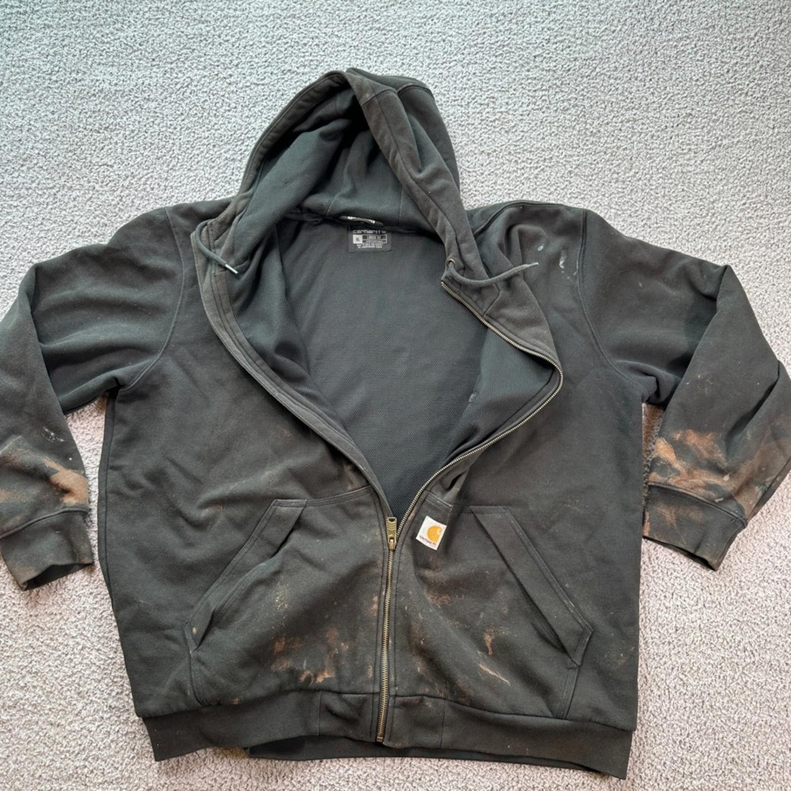 Carhartt Carhartt TS4078 Black Full Zip Hoodie Sweatshirt Jacket XL Size US XL / EU 56 / 4 - 6 Thumbnail