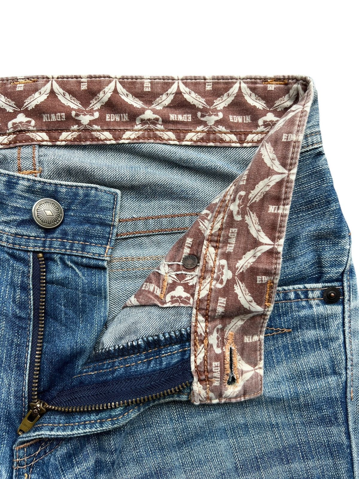 Edwin Vintage Edwin XV Distressed Denim Flare Jeans 32x33.5 Size 32" / US 10 / IT 46 - 10 Thumbnail