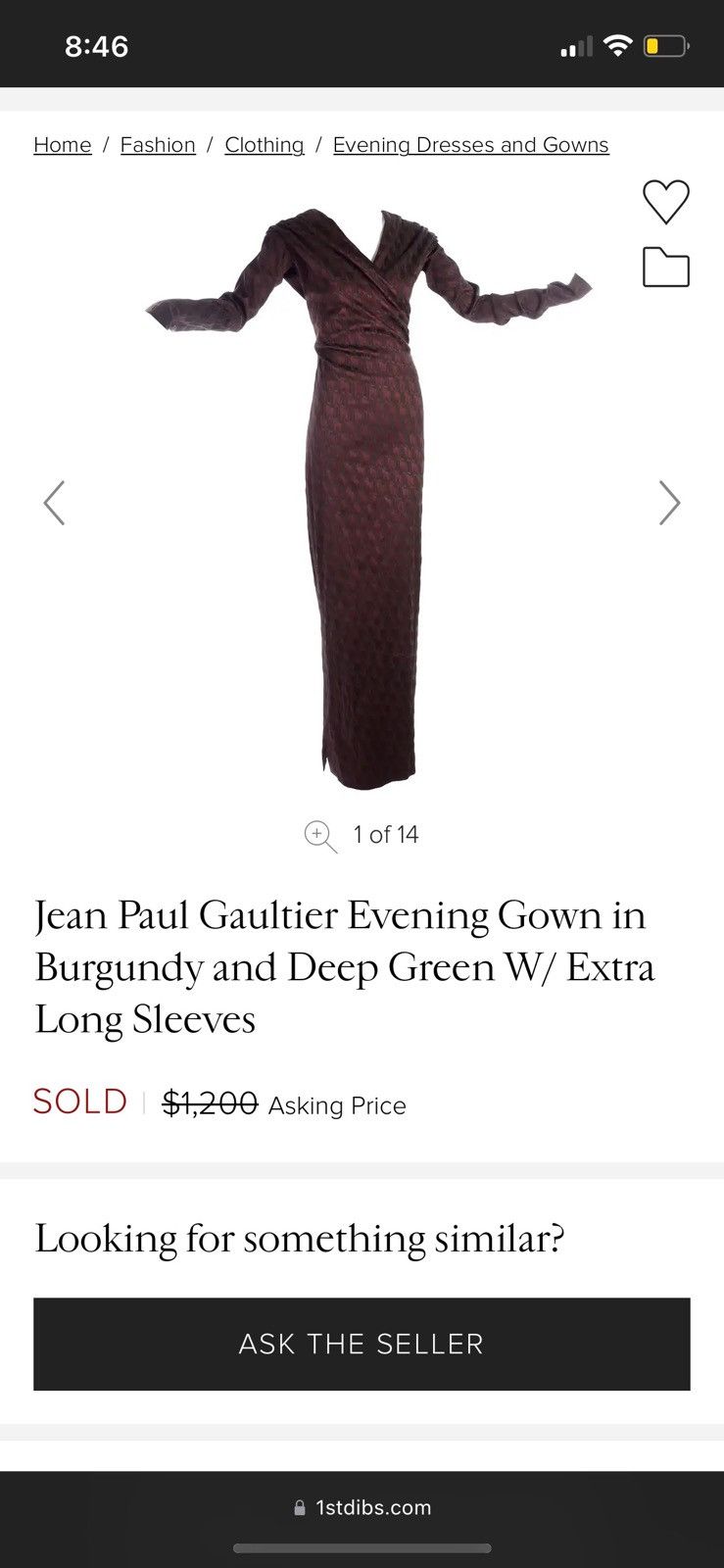 Jean Paul Gaultier Jean Paul Gaultier Evening Dress in Burgundy and Deep Green Size L / US 10 / IT 46 - 1 Thumbnail