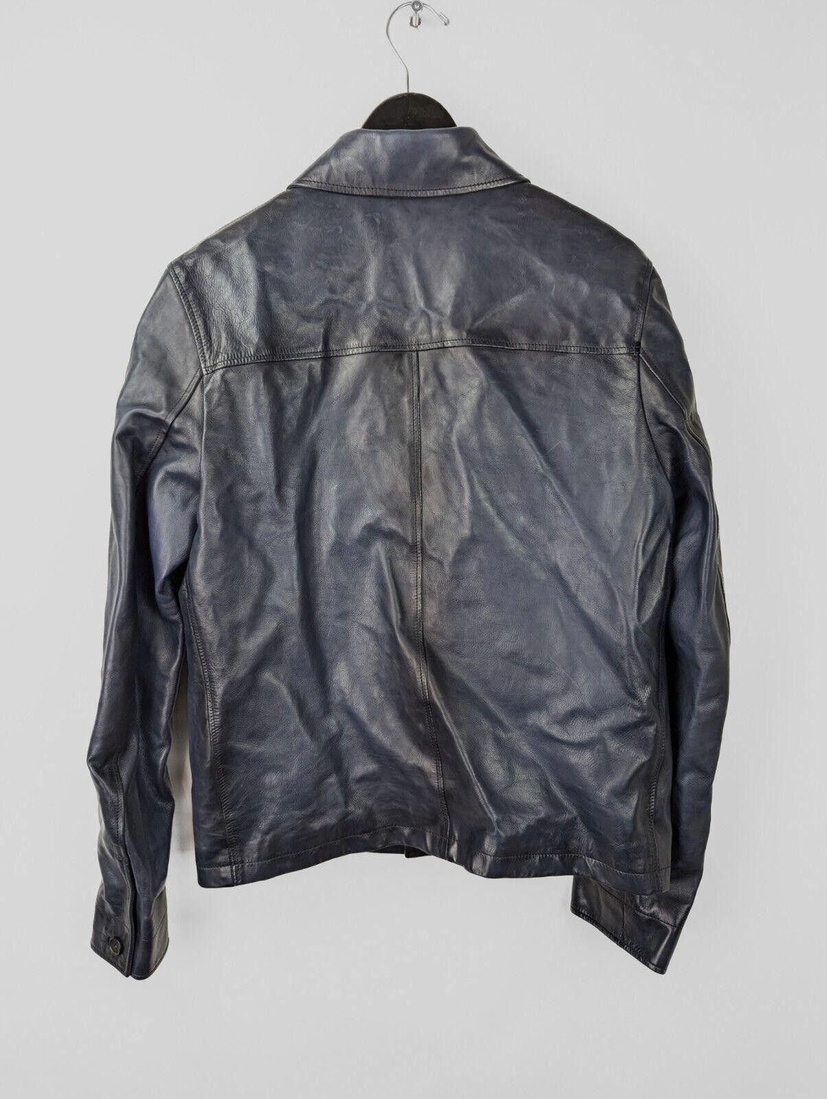 Lanvin 2022 LANVIN Blue Hand Patina Leather Jacket Sz US 38 Size US M / EU 48-50 / 2 - 2 Thumbnail