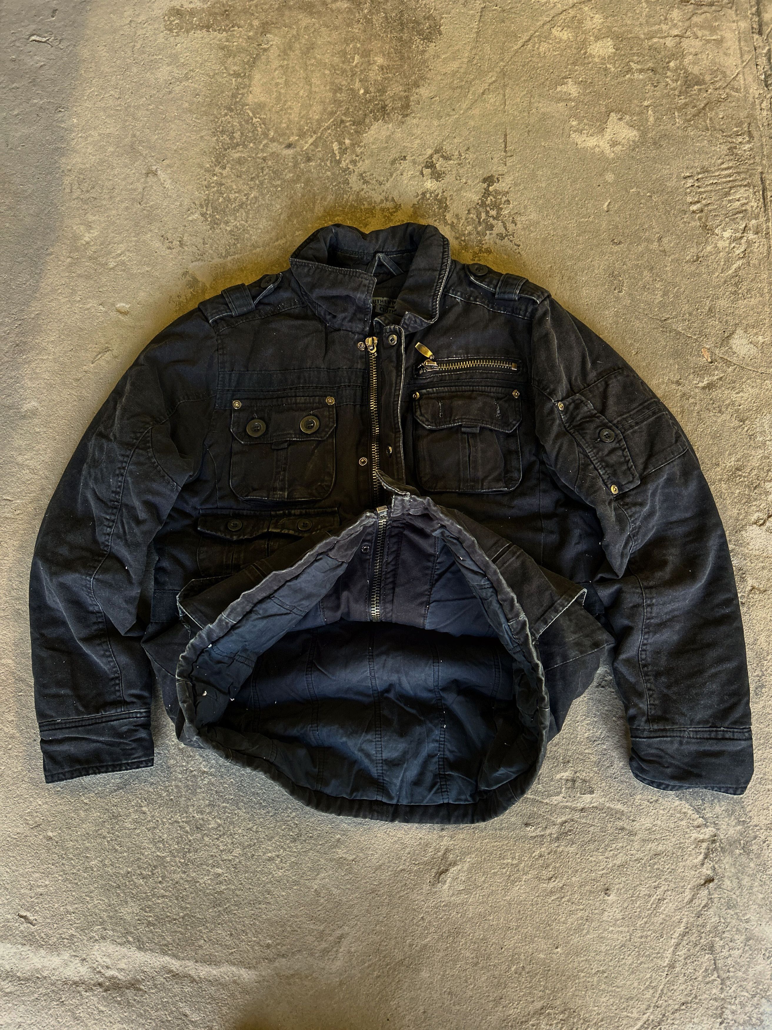 Vintage Avant Garde Balenciaga Style Military Cargo Jacket