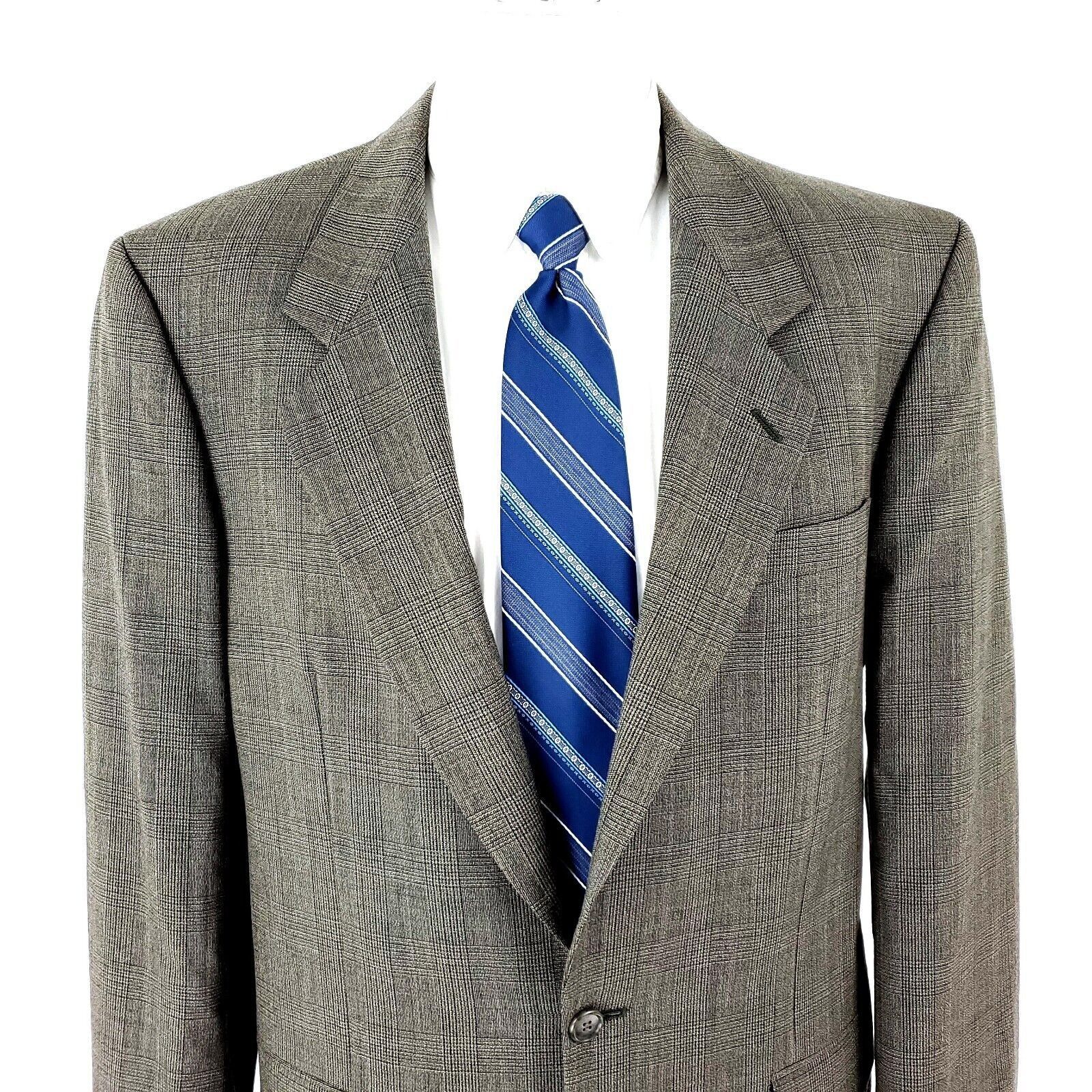 Vintage Cricketeer Wool 2 Button Sport Coat 40L Tan Glen Plaid Blaze Size 40L - 1 Thumbnail