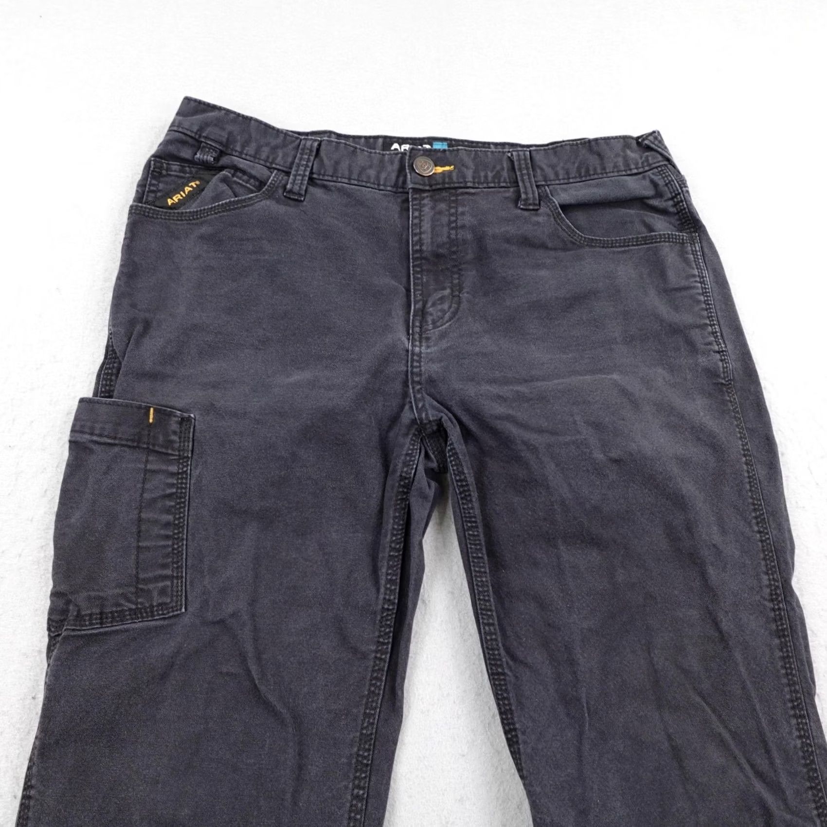 Ariat Ariat Pants Mens 34x30 Black Rebar M7 Slim Straight Cargo Work DuraStretch Flex Size US 34 / EU 50 - 2 Thumbnail