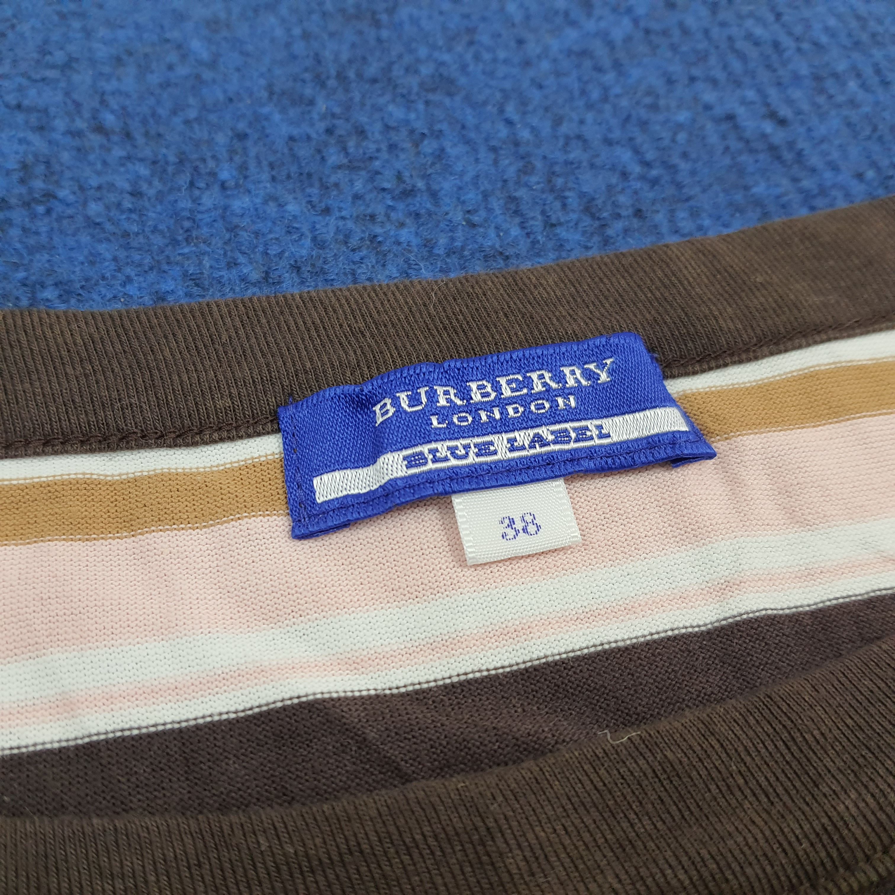 Burberry × Vintage Vintage Burberry London Blue Label Striped Tshirt Size XS / US 0-2 / IT 36-38 - 4 Thumbnail