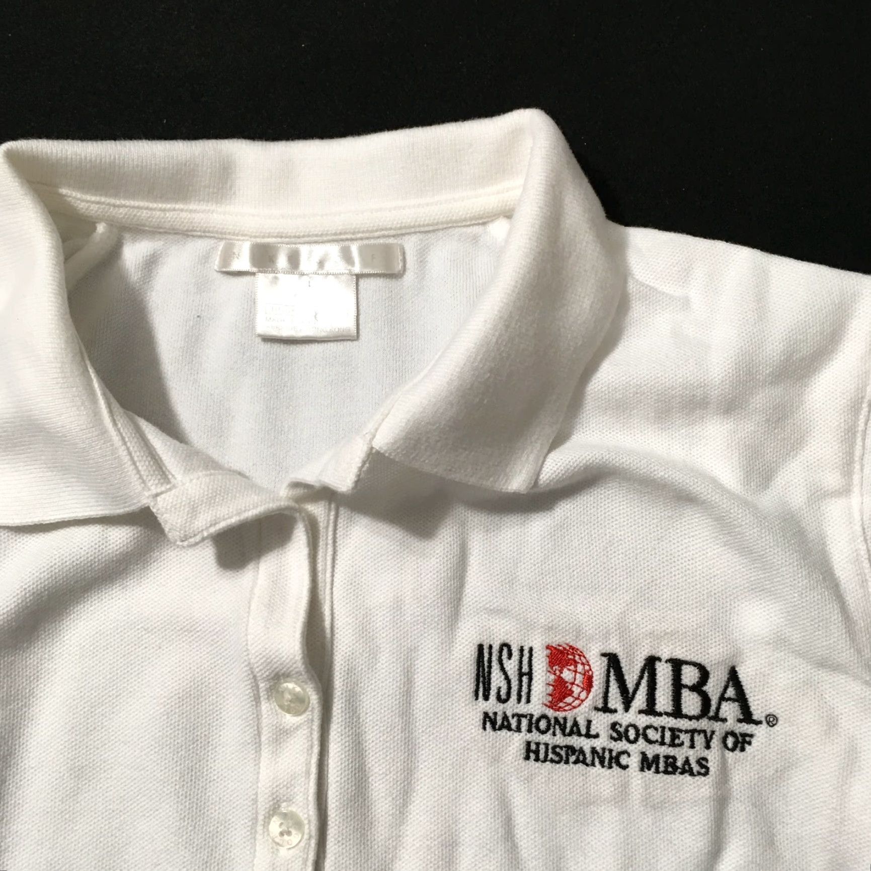 Nike Nike Golf Shirt Womens Large White Short Sleeve Polo MBA hispanic societ Size L / US 10 / IT 46 - 2 Thumbnail