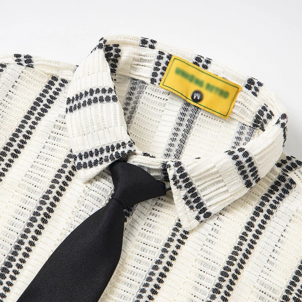 Vintage Men's loose knit lapel striped shirt Size US M / EU 48-50 / 2 - 3 Thumbnail