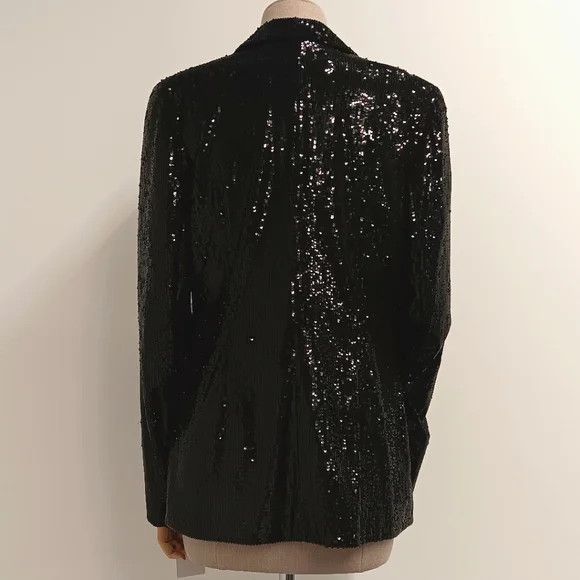 Lafayette 148 LAFAYETTE 148 NEW YORK Black Sequin Blazer - 2M (Sample) Size XS / US 0-2 / IT 36-38 - 7 Thumbnail