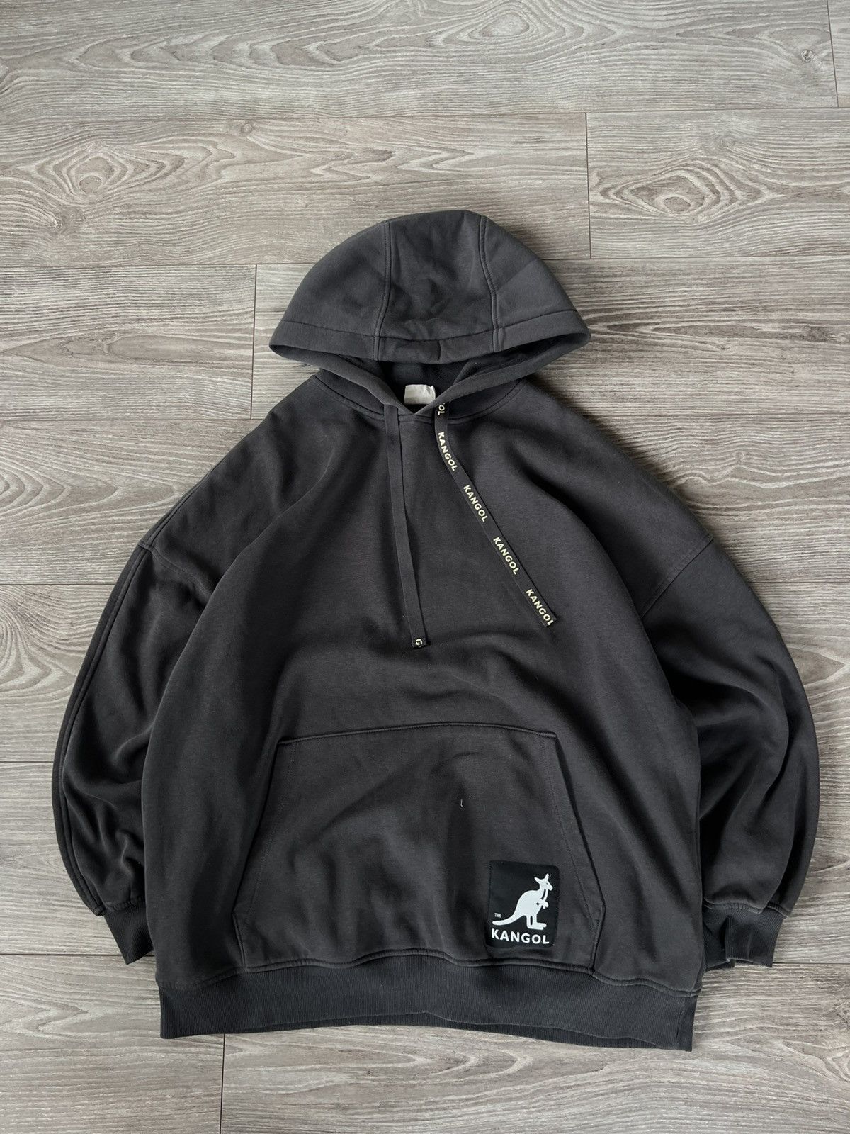 Designer ‼️Rare Oversized Big Logo Kangol x H&M Distressed Hoodie‼️ Size US M / EU 48-50 / 2 - 13 Thumbnail