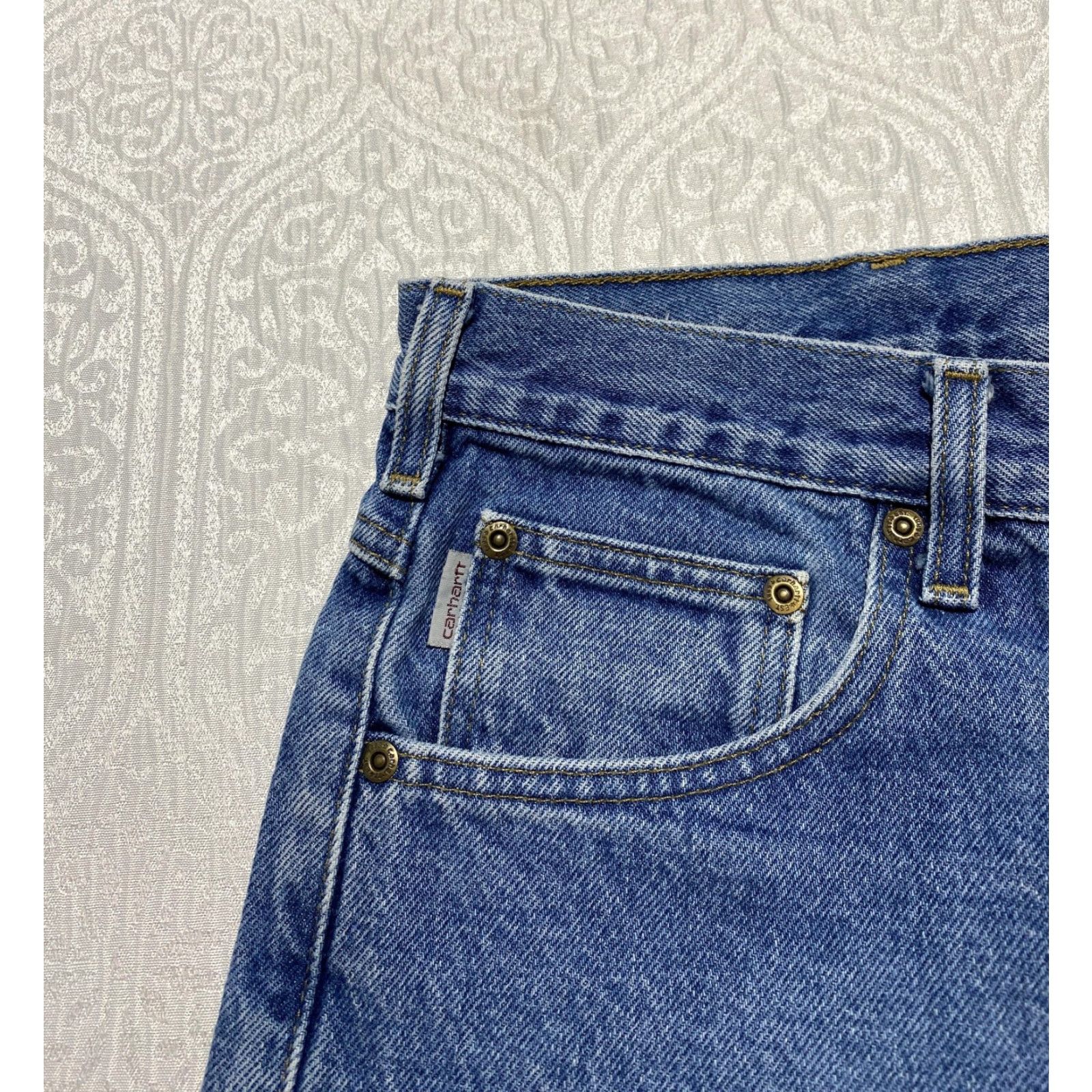Carhartt VINTAGE Carhartt Jeans Mens 46x32 Blue Denim B17 DST Relaxed Fit Straight Leg Workwear Size US 30 / EU 46 - 7 Thumbnail