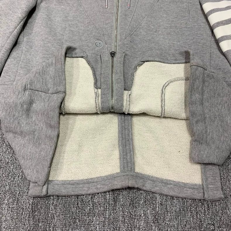 Thom Browne Thom Browne size1 Gray four stripe suit zipper jacket Size US S / EU 44-46 / 1 - 4 Thumbnail