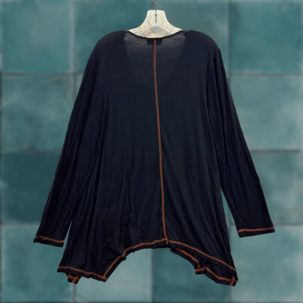 Vintage VINTAGE Mirror Image Shirt XL Black Orange Asymmetrical Hippie Boho Grunge Goth Halloween Y2K top Size XL / US 12-14 / IT 48-50 - 1 Thumbnail