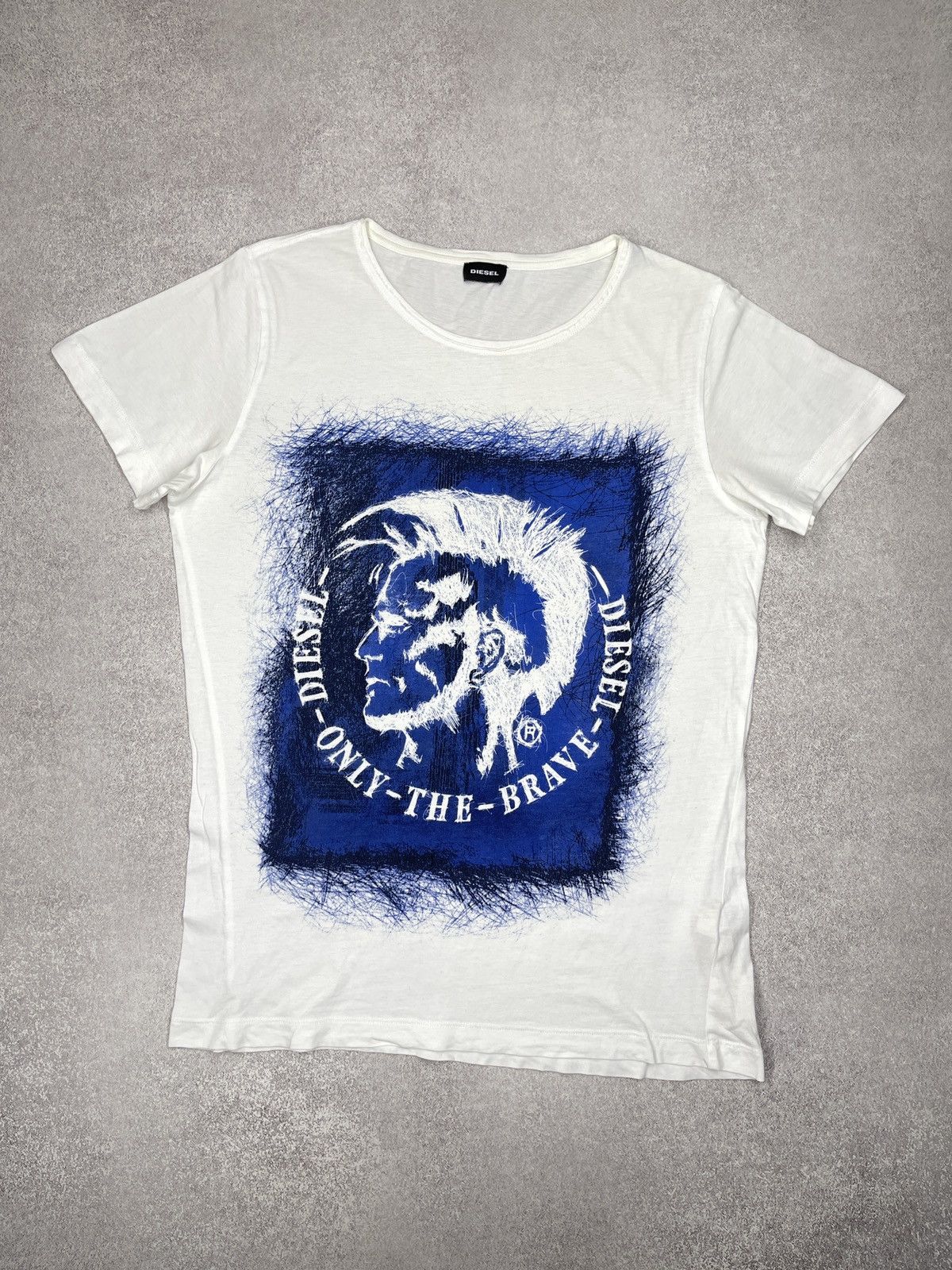Diesel Mens Diesel T Shirt White Big Logo Punk Y2K Size M Size US M / EU 48-50 / 2 - 2 Thumbnail
