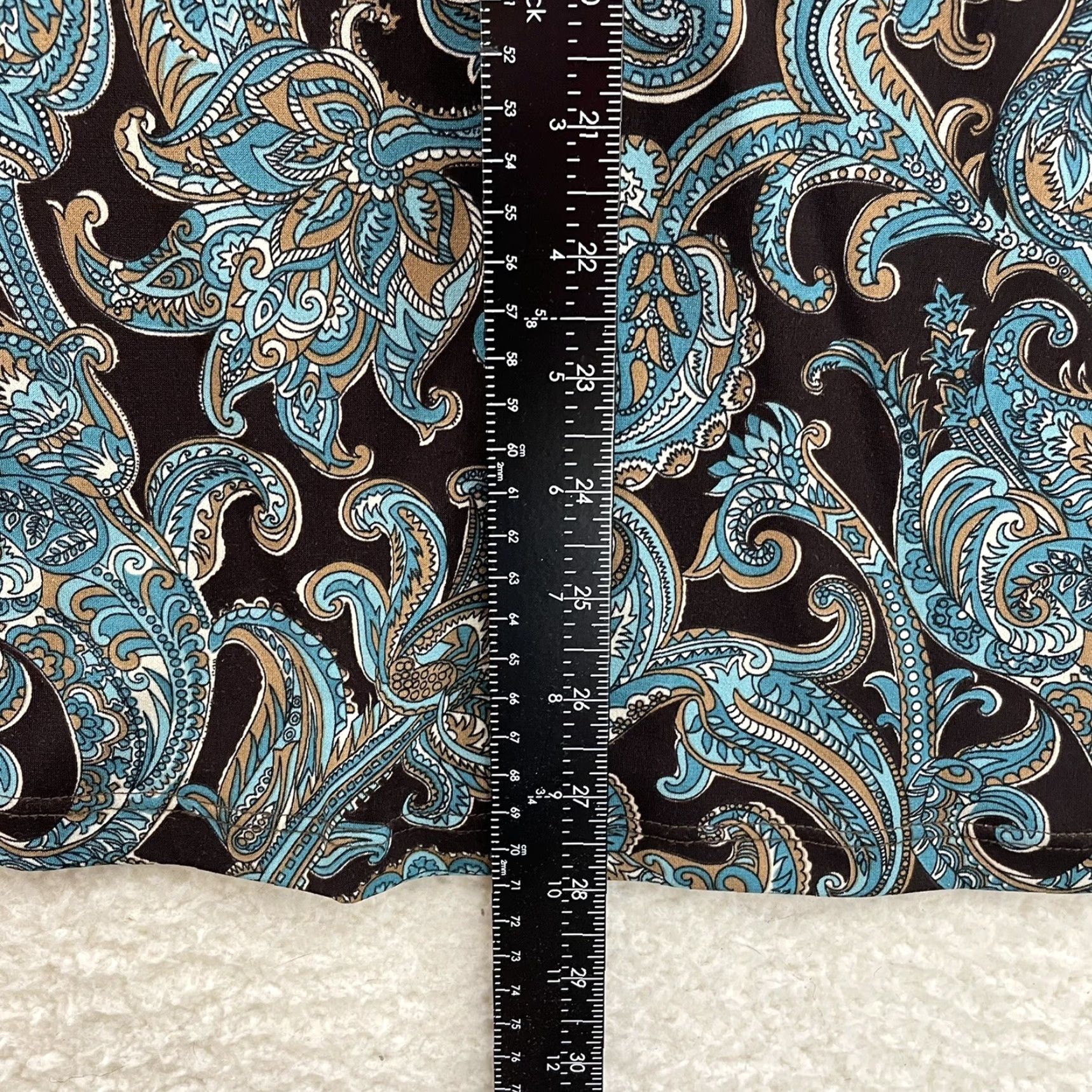 Vintage VINTAGE 90s Y2K Top Shirt 3X 3XL XXXL Blue Brown Paisley Slinky Stretch Boho Bohemian Women Mens Size XXL / US 16-18 / IT 52-54 - 5 Thumbnail