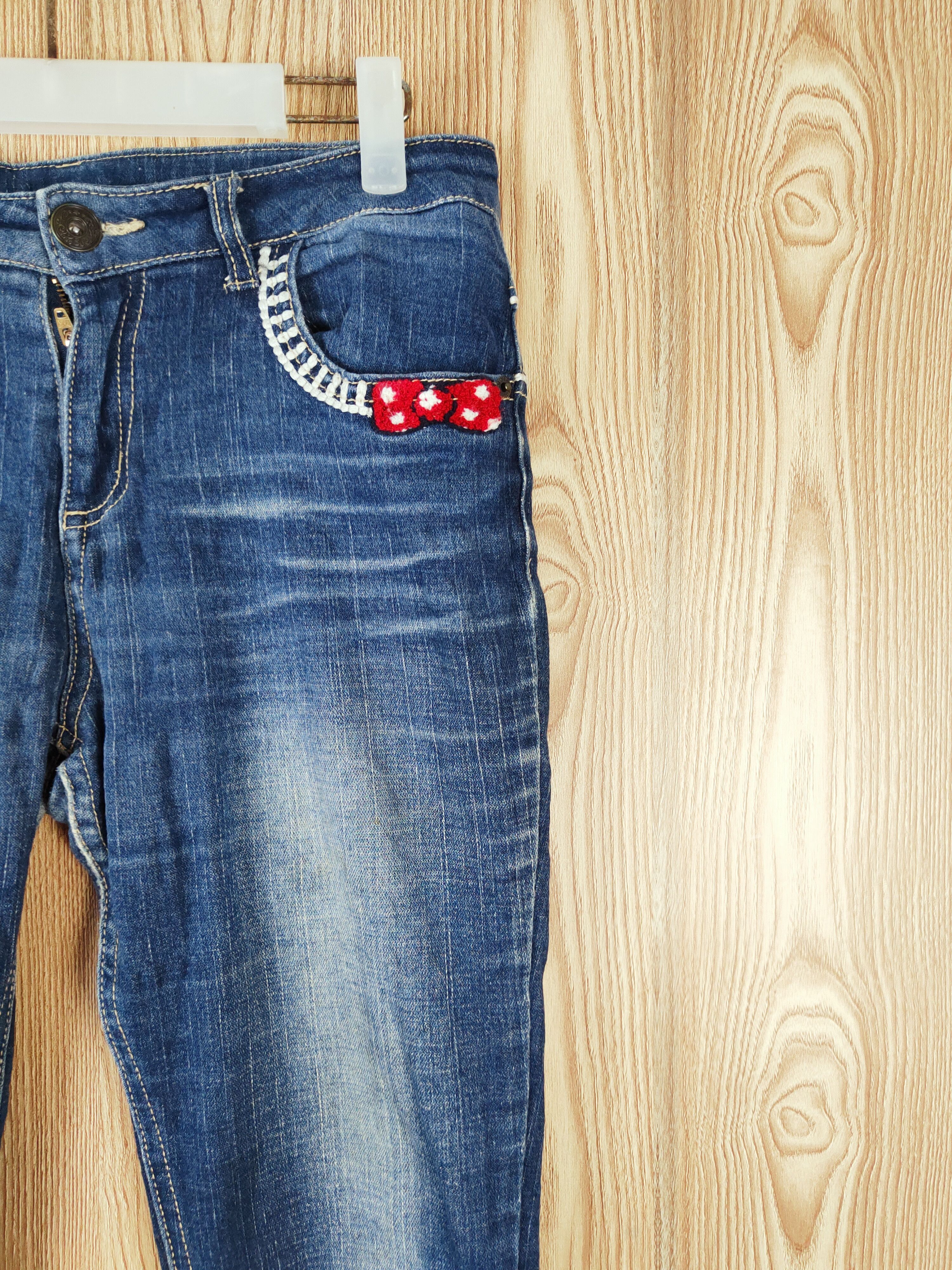 Japanese Brand × Vintage Japanese Brand Dark Blue Distressed Ripped Jeans Size 30" / US 8 / IT 44 - 6 Thumbnail