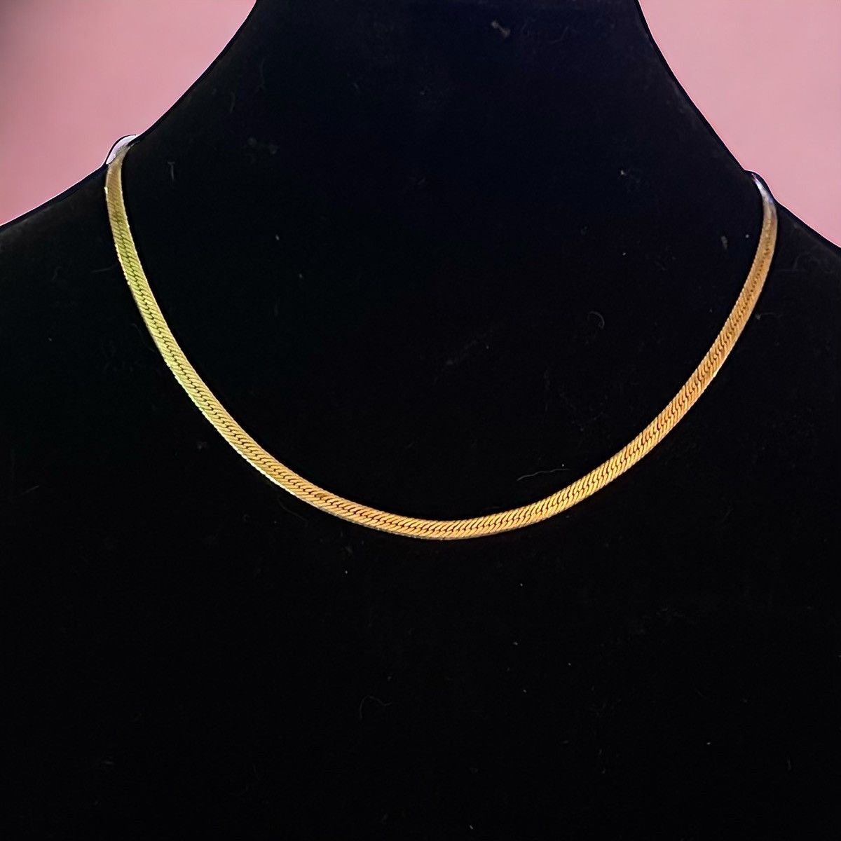 Vintage Vintage 24K GP herringbone chain necklace Size ONE SIZE - 1 Thumbnail