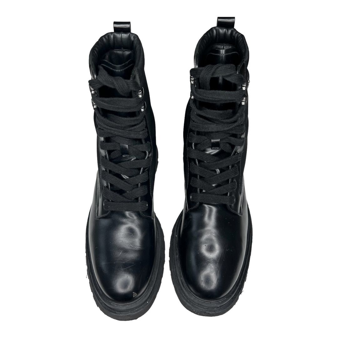 Prada Prada Brushed Rois Leather and Nylon Lug Sole Combat Boots Size US 9.5 / EU 42-43 - 3 Thumbnail