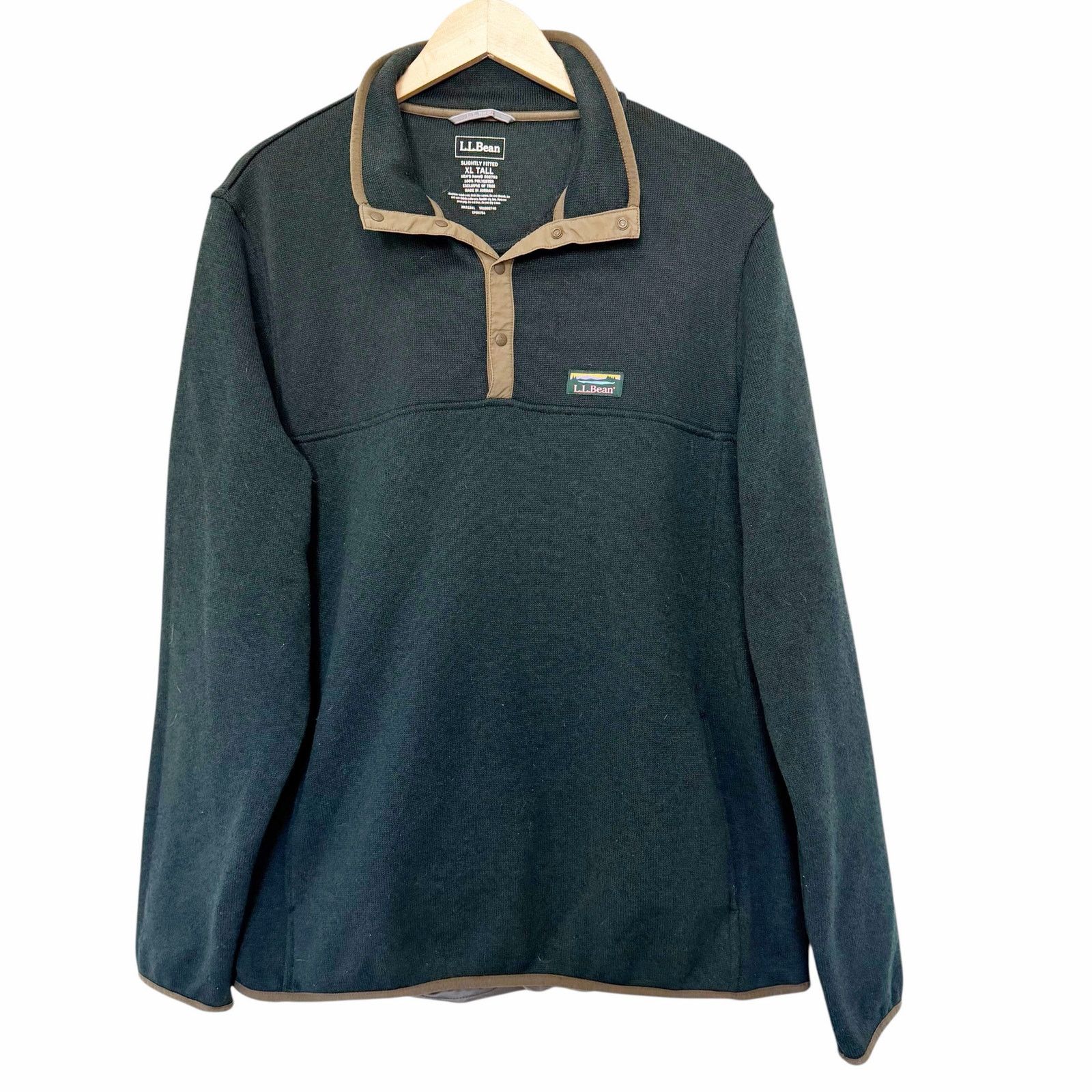 L.L. Bean LL Bean Green Slightly Fitted Quarter Snap Pullover Sweater Size US XL / EU 56 / 4 - 2 Thumbnail