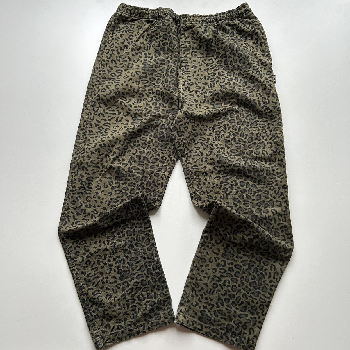 Vintage Vintage Stussy Leopard Print Beach Pants Size XXL Rare