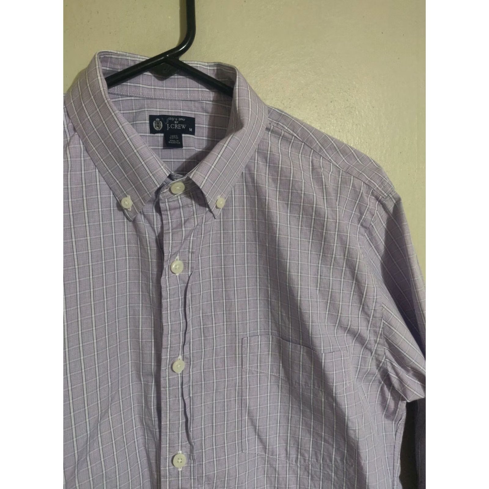 J.Crew J.CREW Purple Plaid Button Down Dress Shirt L/S Men's Medium Size 40R - 2 Thumbnail