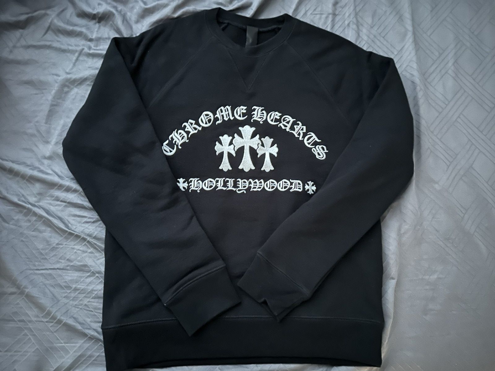 Chrome Hearts Chrome Hearts 3 Cross Embroidered Black Crewneck Size US S / EU 44-46 / 1 - 1 Thumbnail