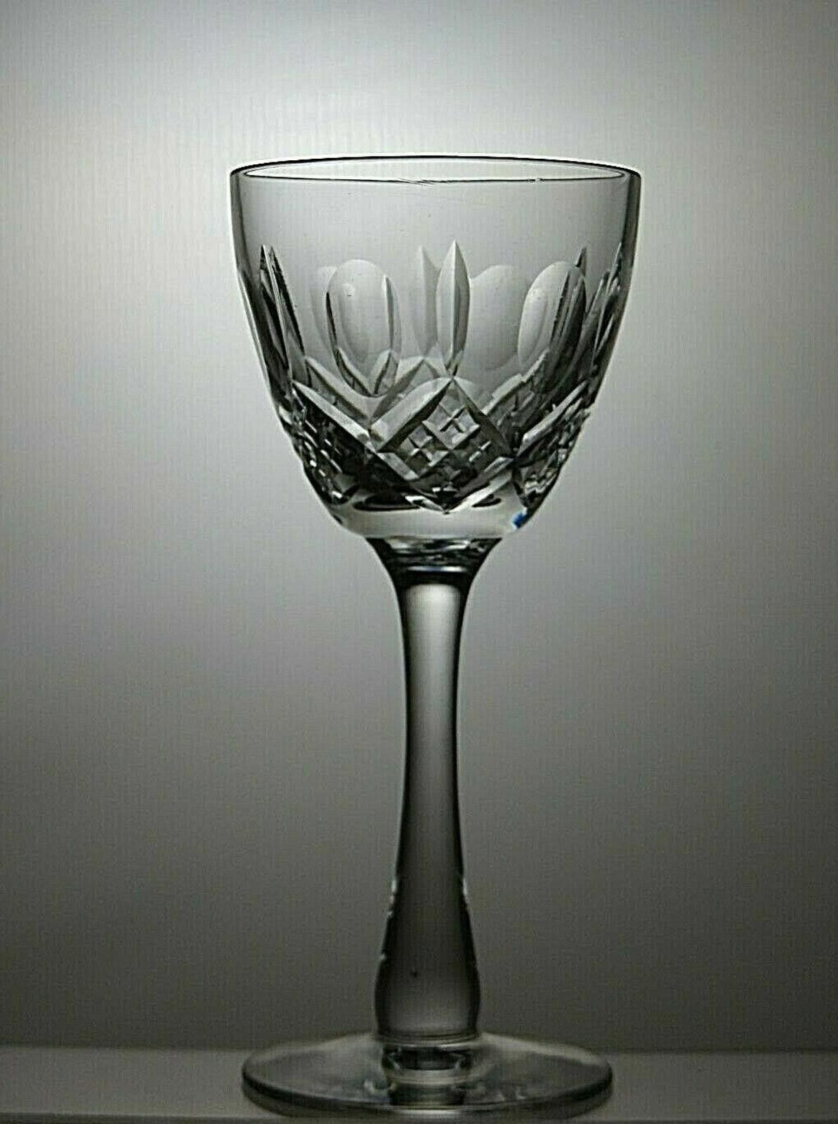 The Unbranded Brand Vintage Cut Crystal Glass Set Of 5 Hock Wine Glasses 6 1/4" Size ONE SIZE - 6 Thumbnail