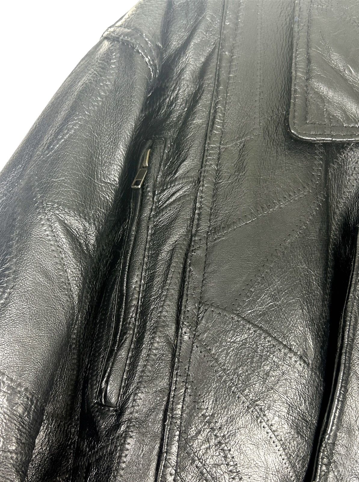 Genuine Leather Italian Stone Navarre Leather Patchwork Jacket Size US L / EU 52-54 / 3 - 10 Thumbnail