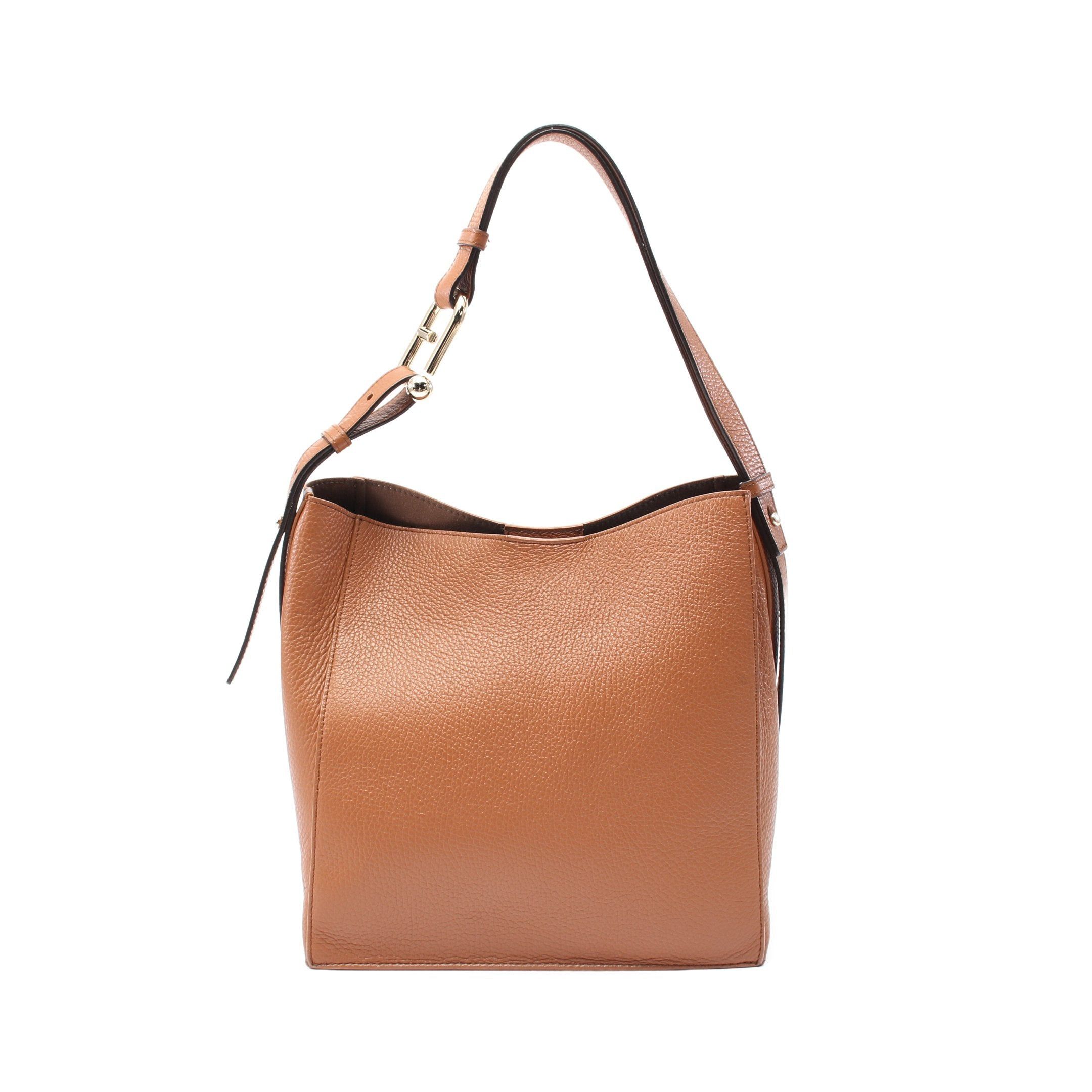 Furla Nuvola Shoulder Bag Tote Leather Brown, Women's