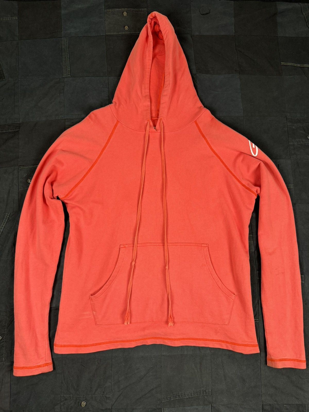 image of Greg Lauren Faded Red Hoodie, Men's (Size Large)