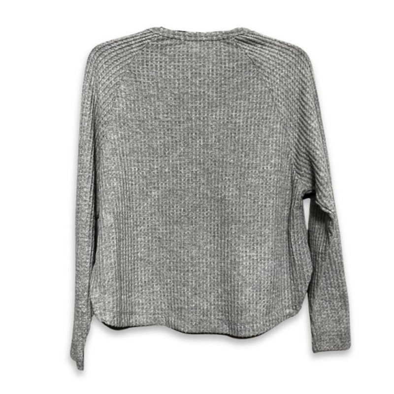 BP. BP Top Heathered Waffle Knit Henley Long Sleeve Gray XS NWOT Size XS / US 0-2 / IT 36-38 - 4 Thumbnail