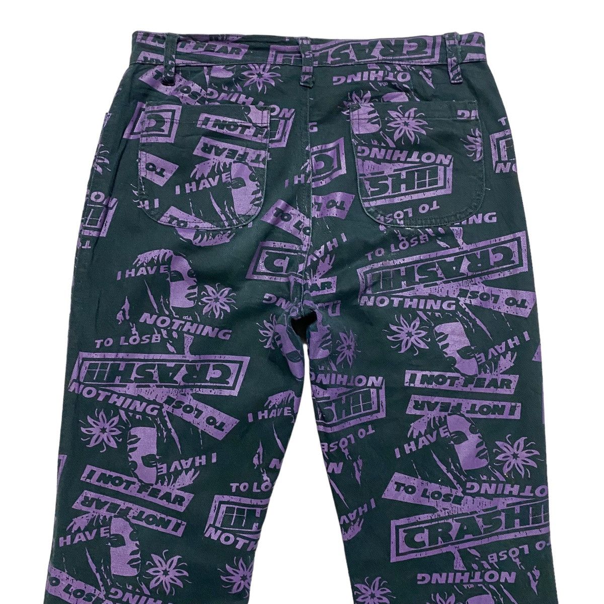 Hysteric Glamour 'Rimsby Field Crash' Nothing To Lose Graphic Flare Pants Size 29" - 10 Thumbnail