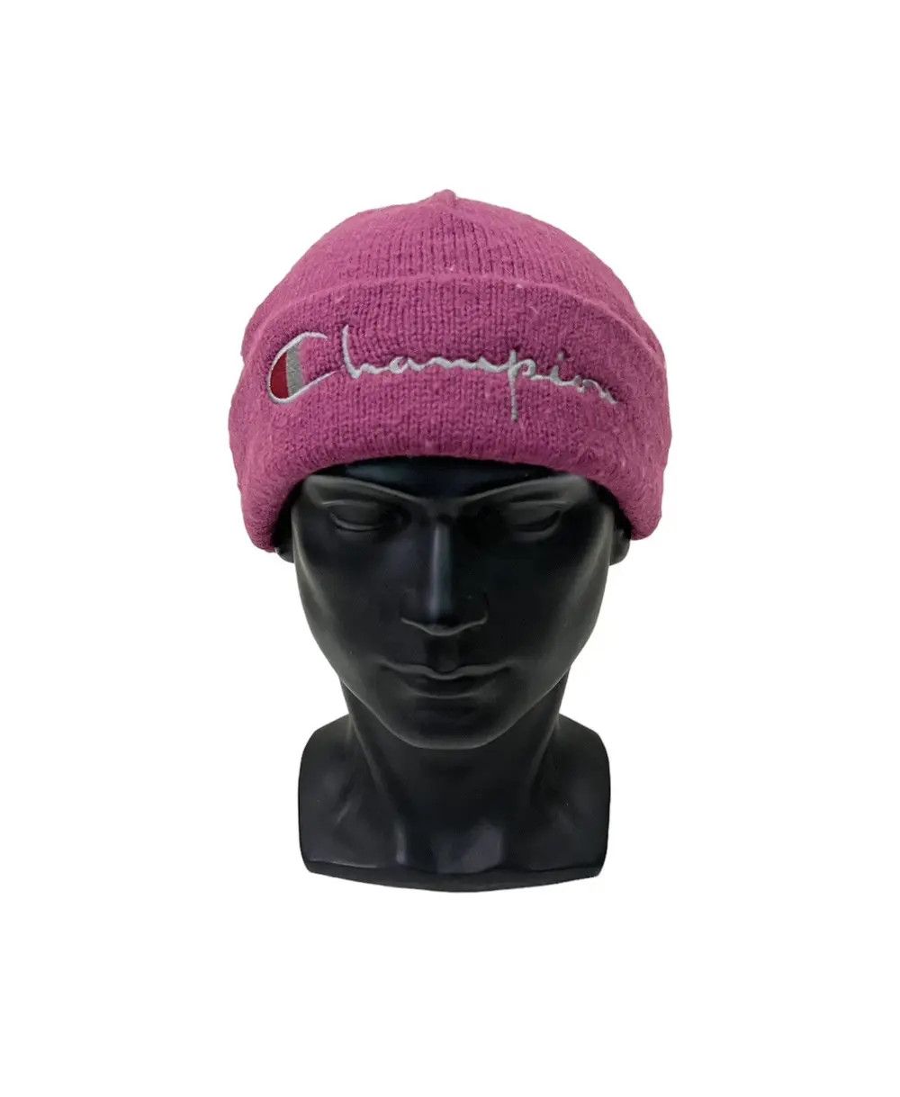 Beanie Cap Purple Champion Beanie Vintage Champion Spell Out