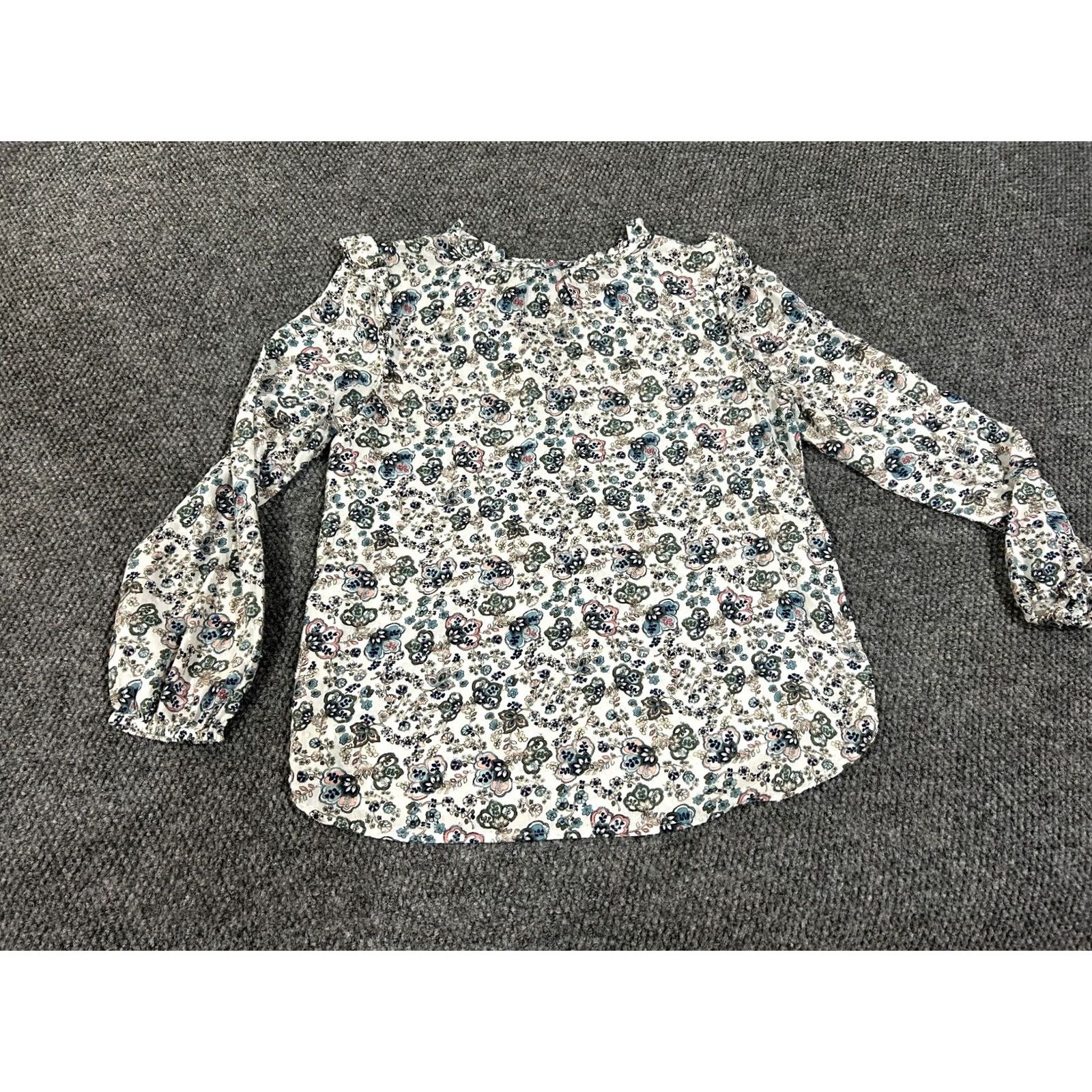 Ann Taylor LOFT blouse Womens Medium ivory floral long sleeve lightweight boho stretch Regular Ann Taylor Loft Blouse Casual Women Satin? Size M / US 6-8 / IT 42-44 - 6 Thumbnail